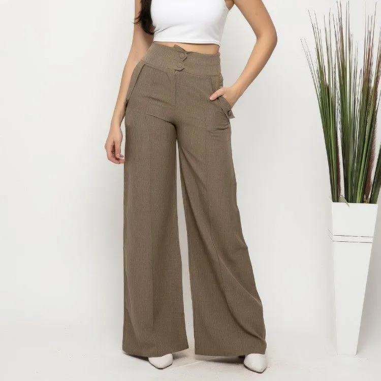 Calça Pantalona de Linho L8297