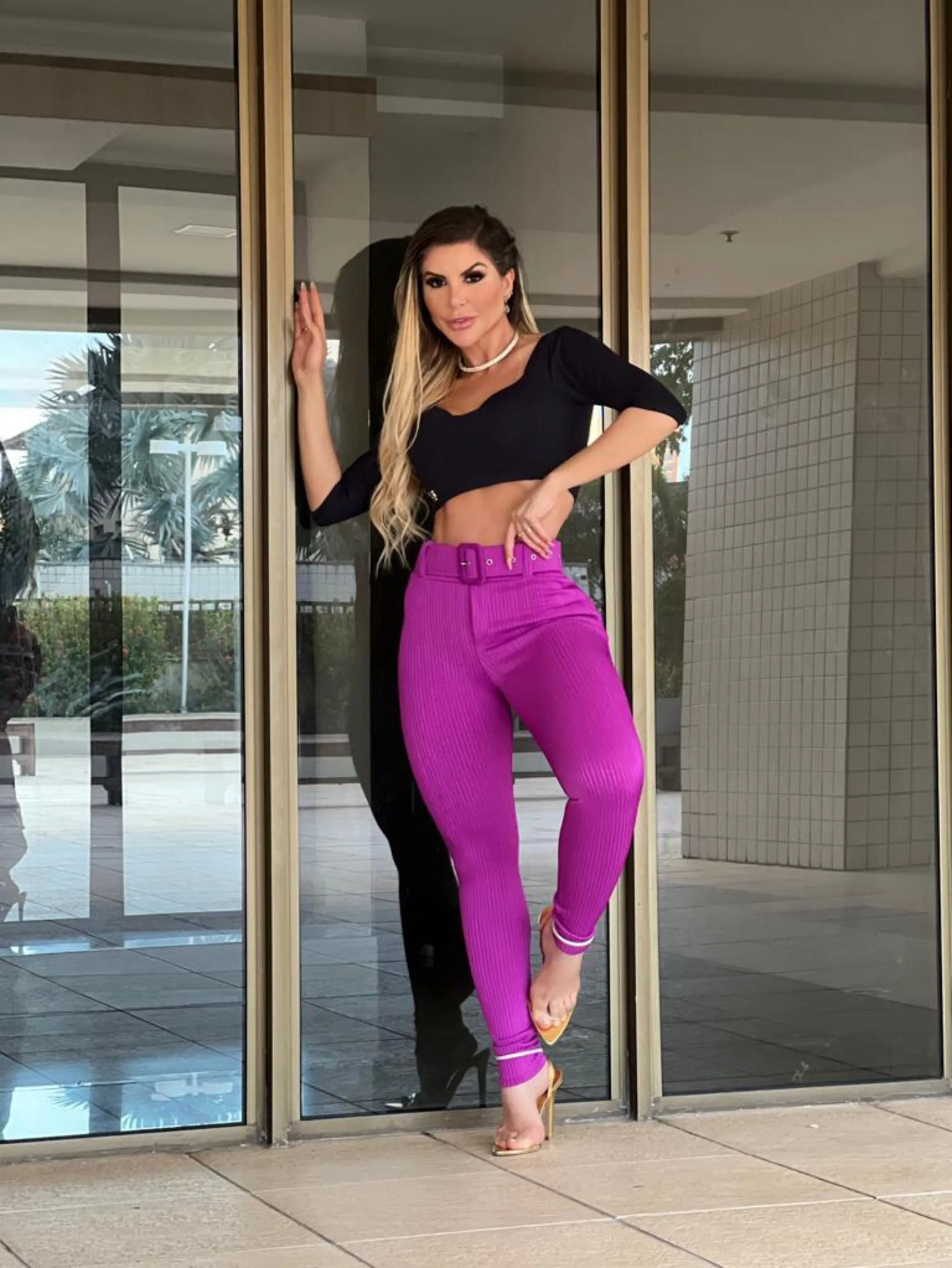 Legging modeladora Canelada 3D