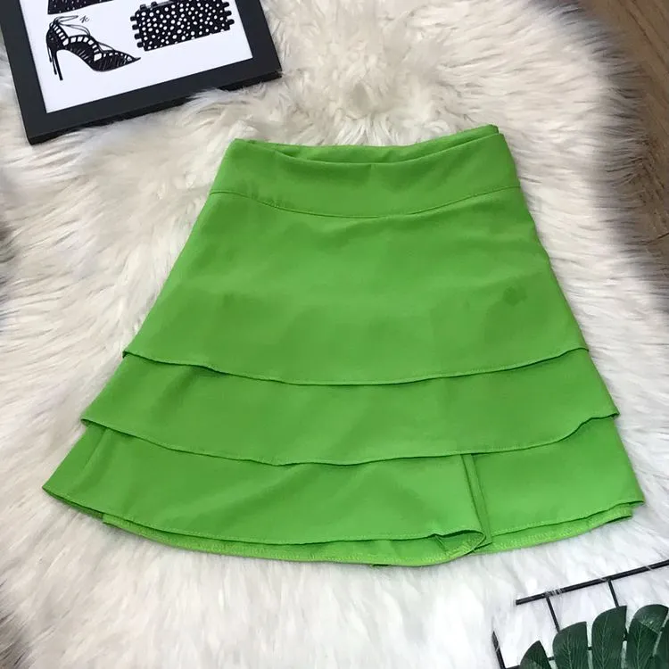 Short saia feminina tem zíper no lado moda nova