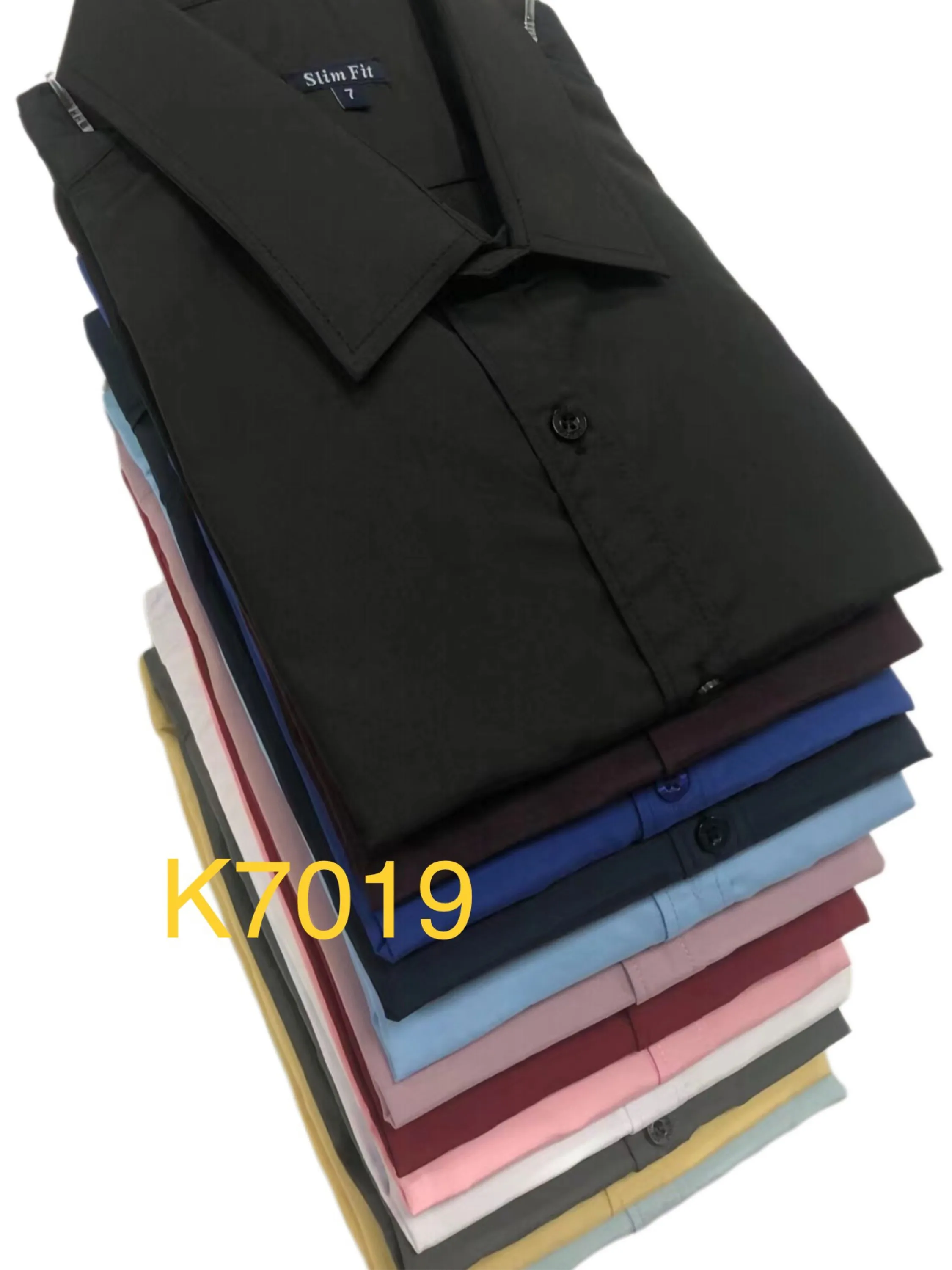 K7019 grade 14 pçs Camisa social slim fit importado