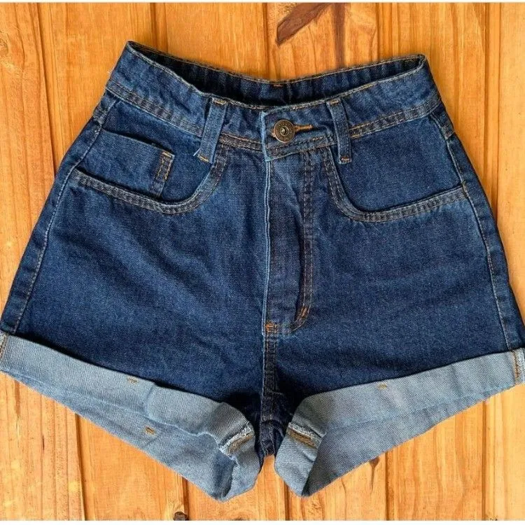 shorts jeans  mom feminina