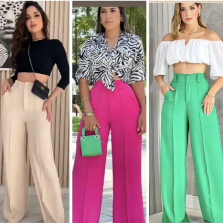 Calça pantalona alfaiataria em duna m g