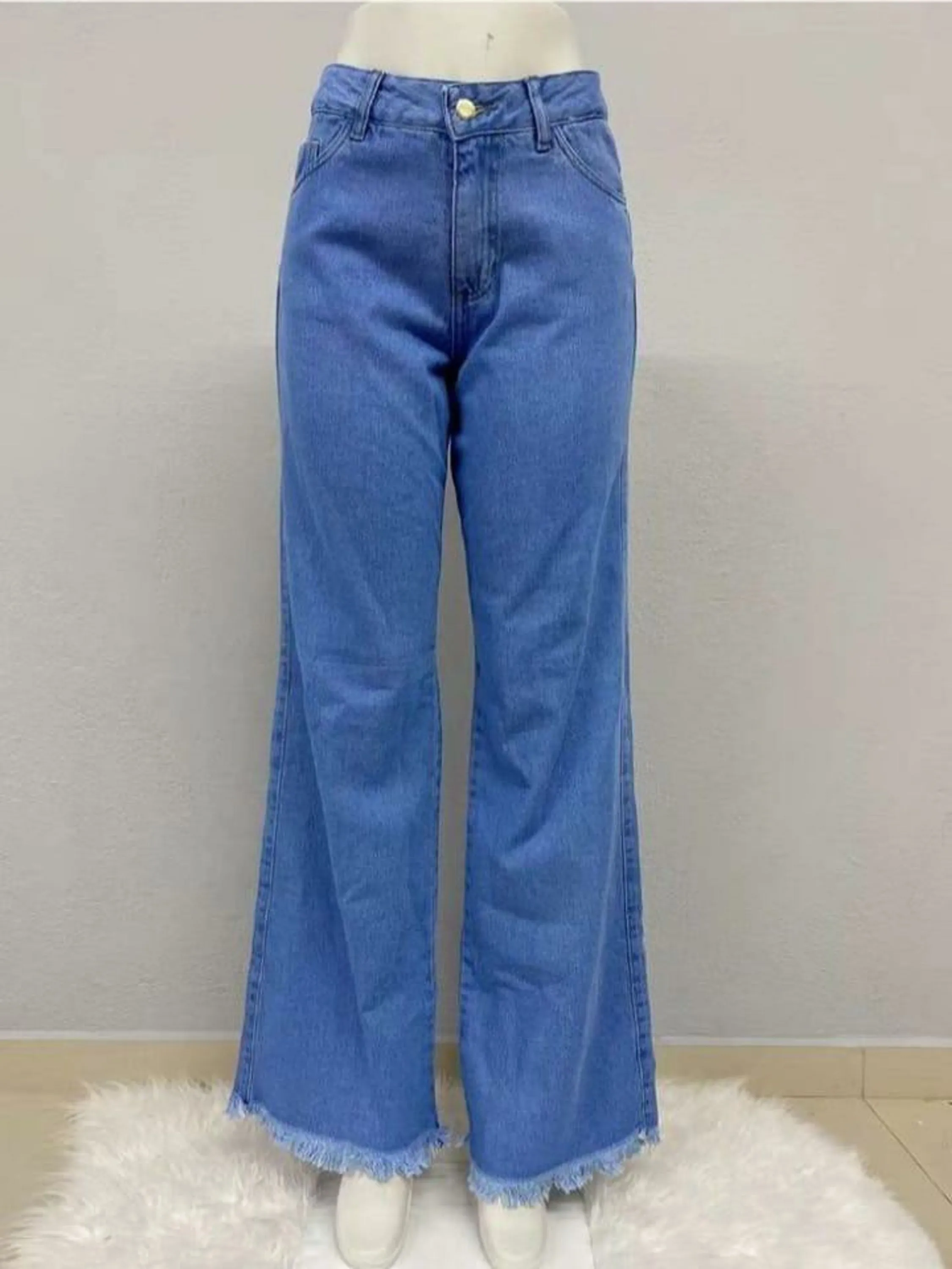 Calça jeans wide leg 704