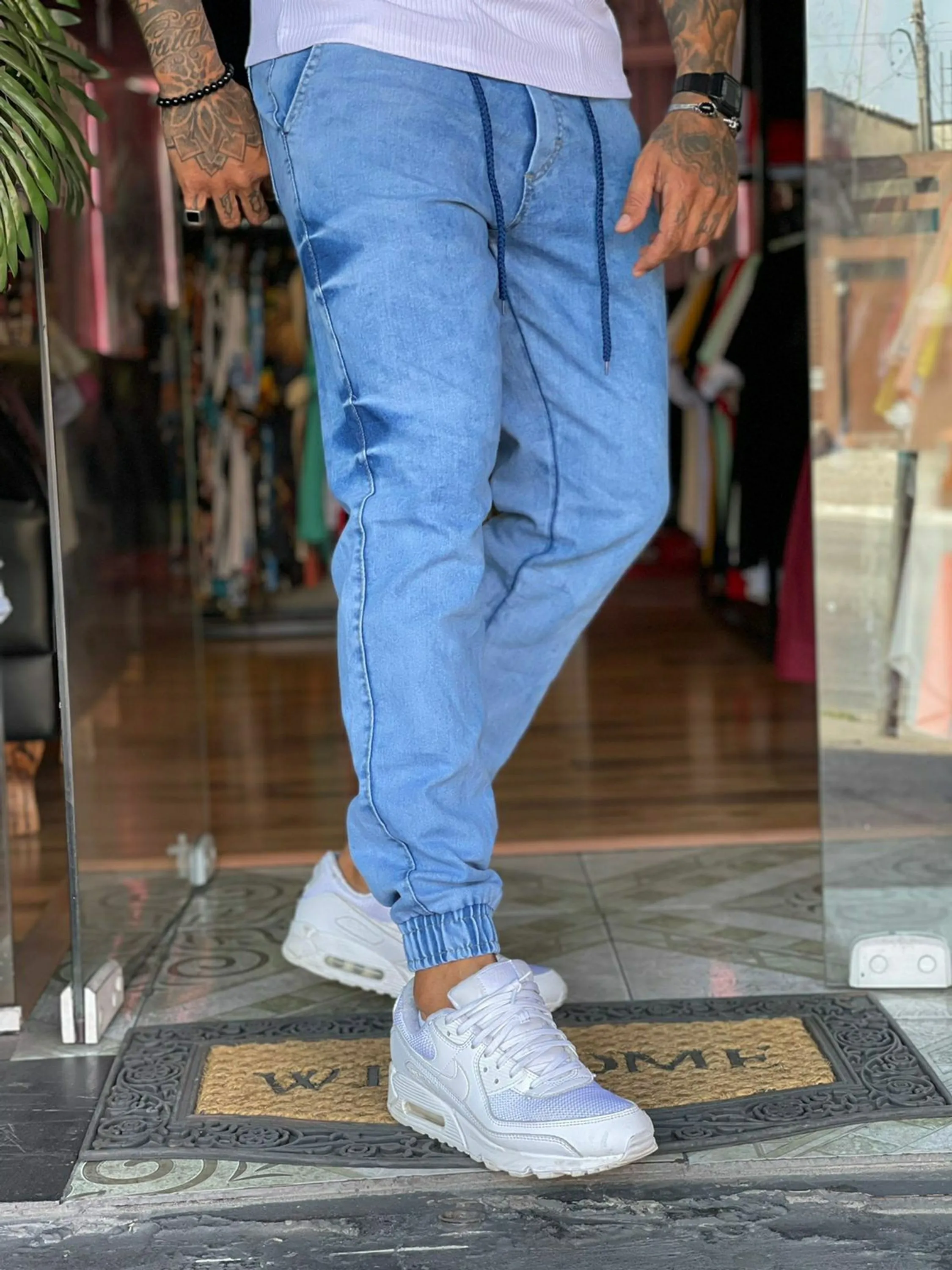 Calça jogger jeans masculino 3048