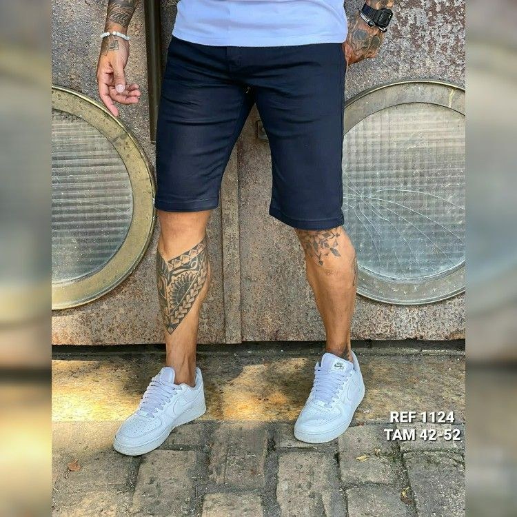 Bermuda jeans masculino preta 1124