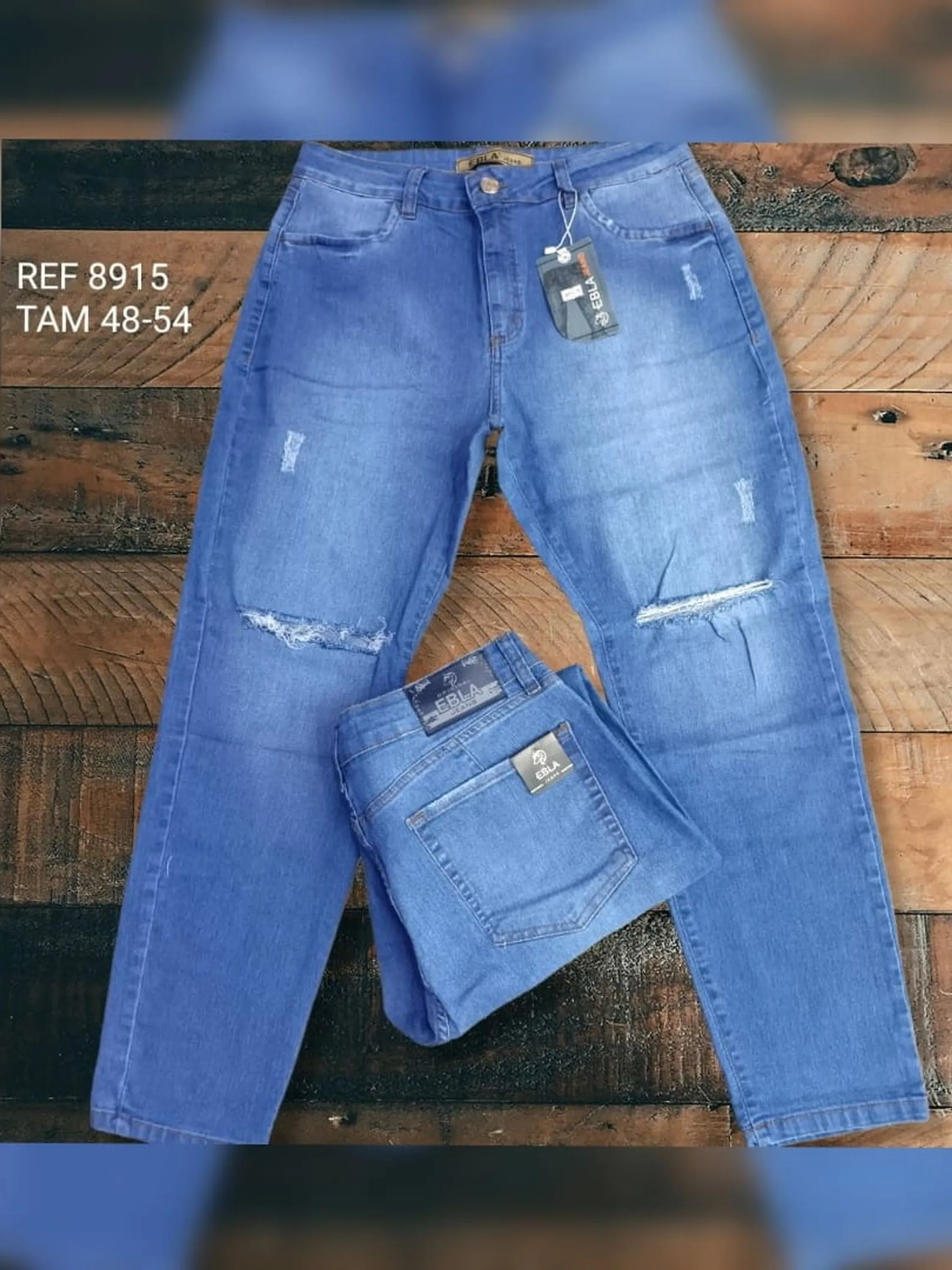 Calça jeans masculino destroyd plus size 8915