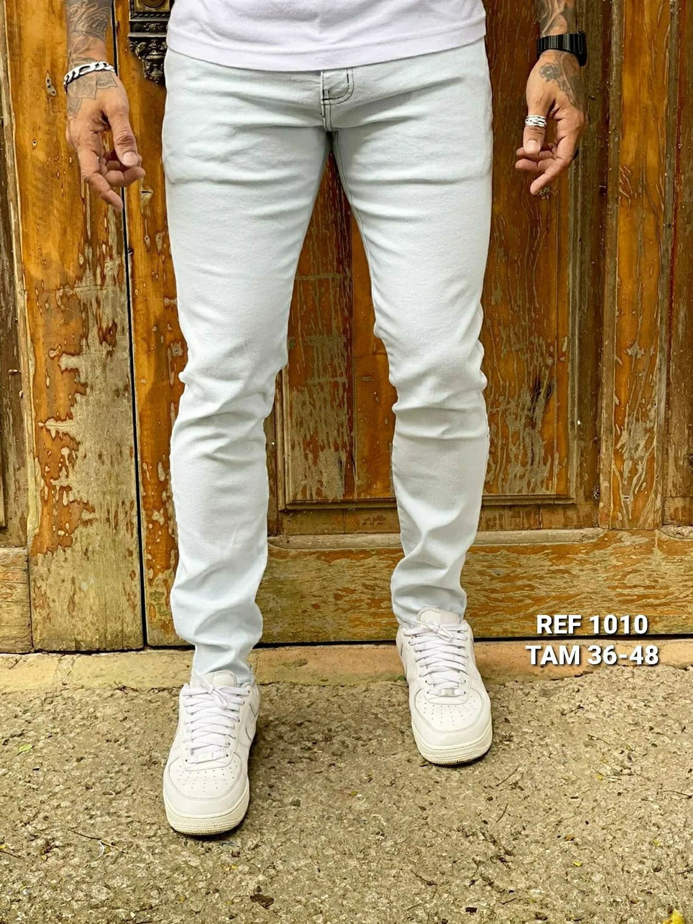 Calça jeans masculino delavê 457