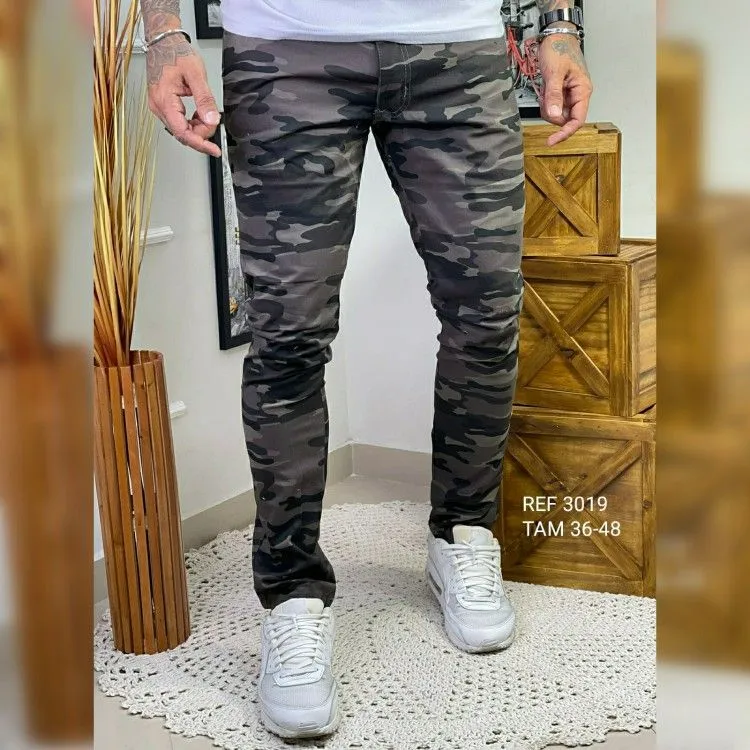 Calça camuflada marrom 3019