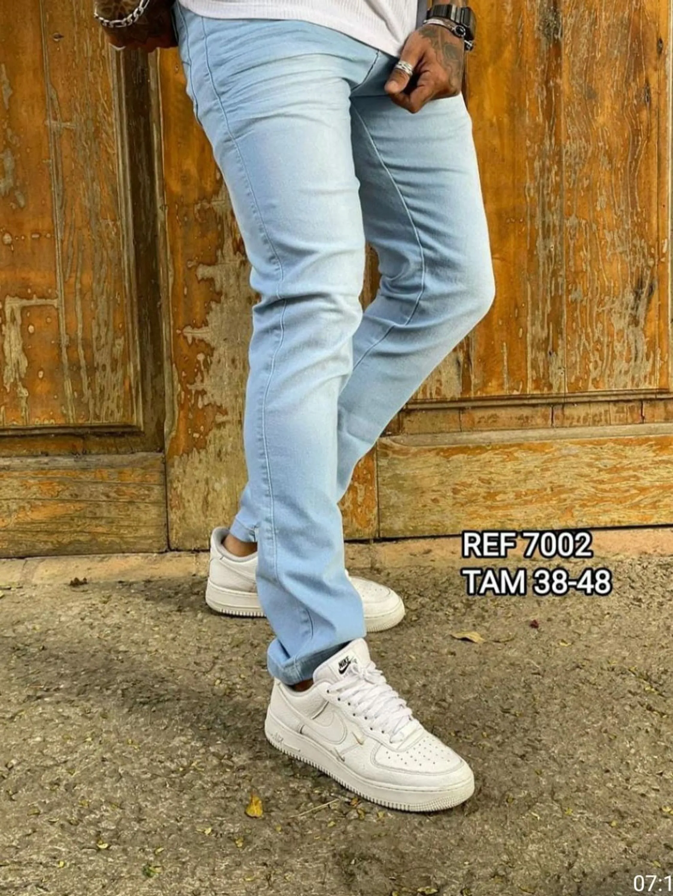 Calça jeans masculina clara 7002