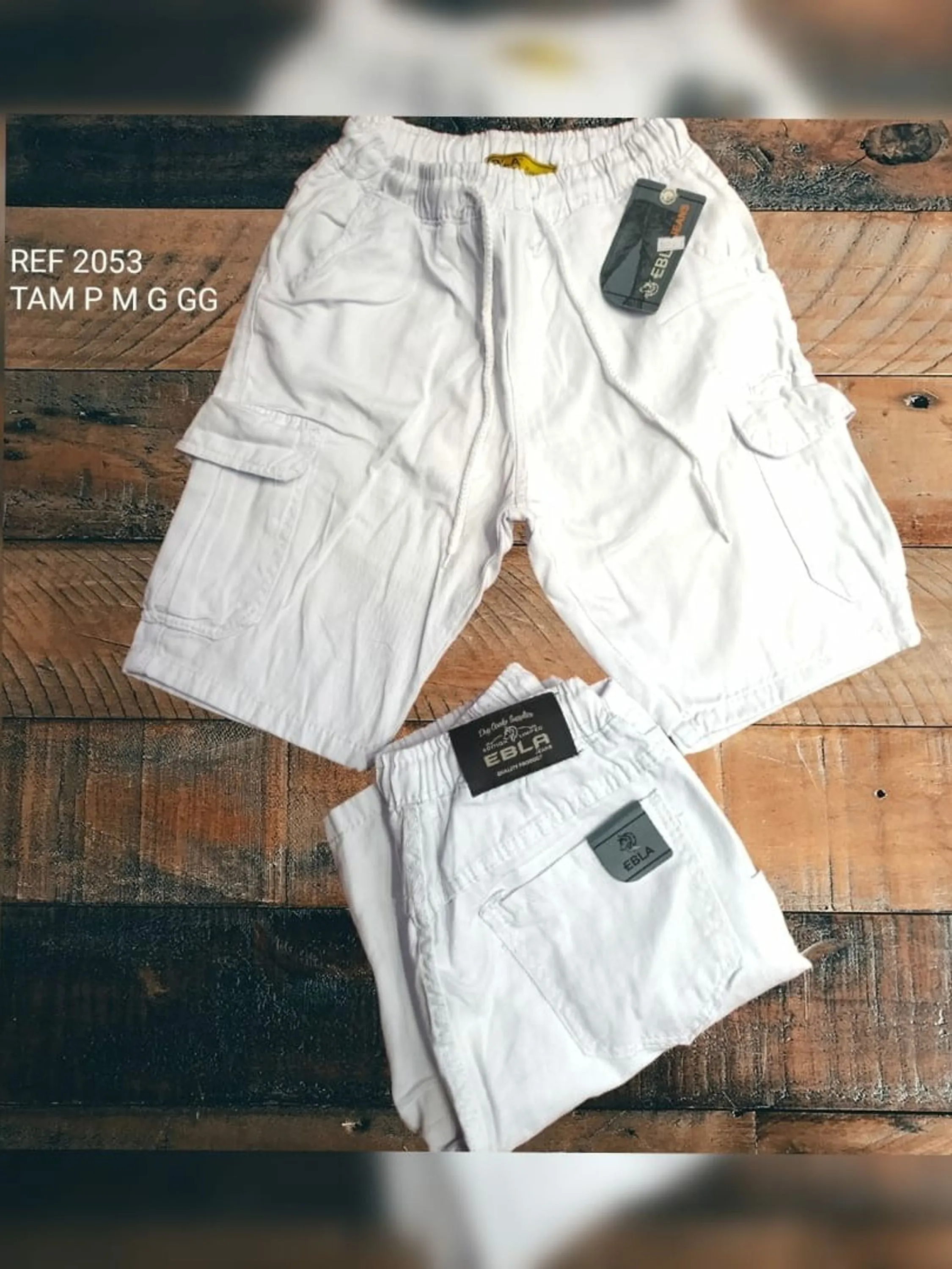 Bermuda masculina cargo branco