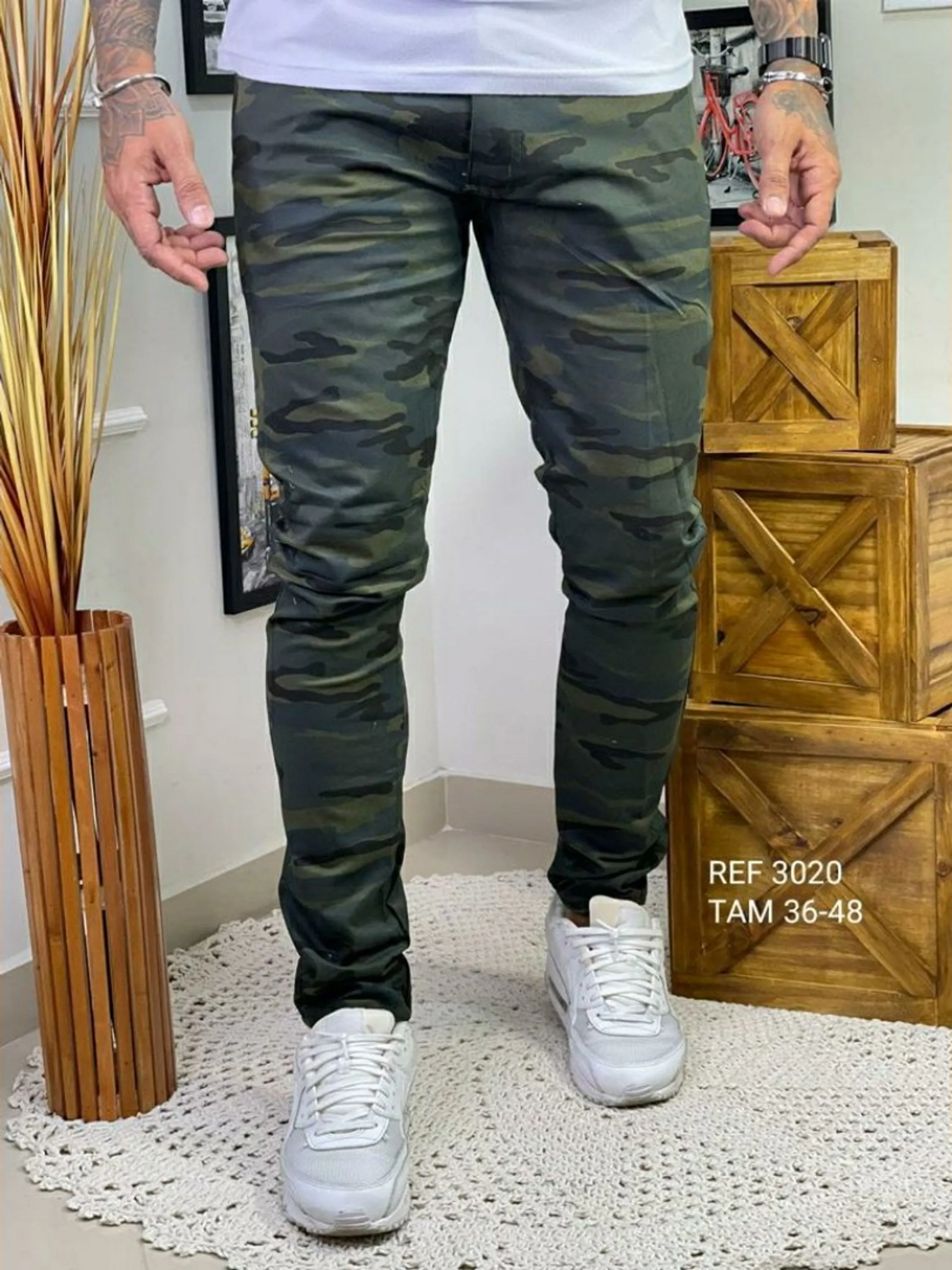 Calça masculina camuflada 535