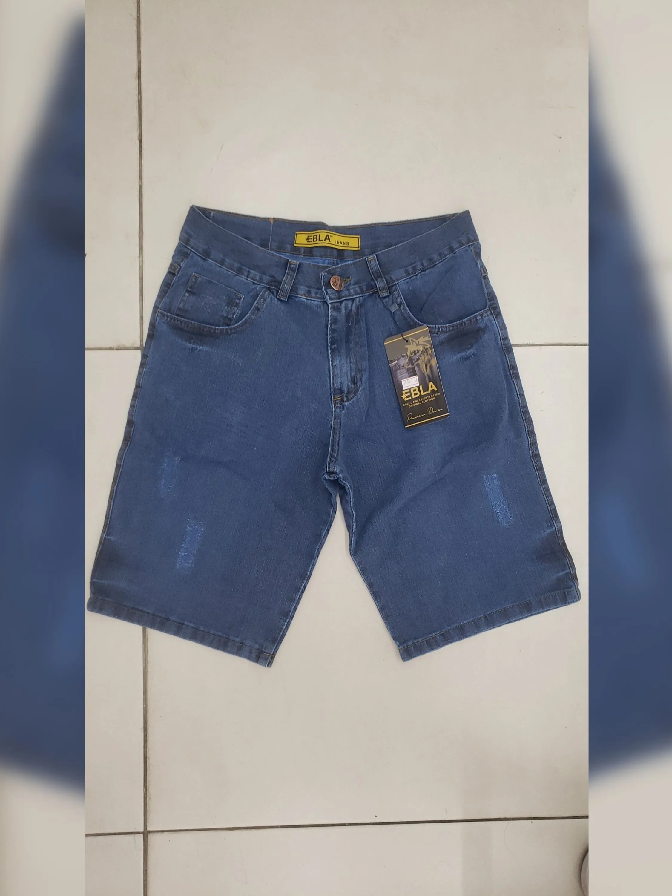 Bermuda jeans masculino com detalhes 2063