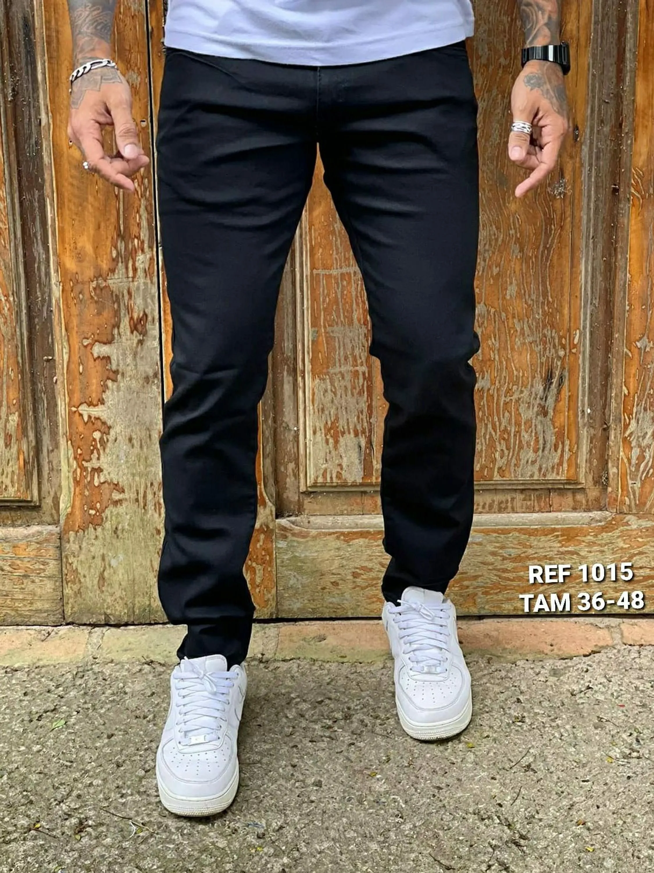 Calça prata jeans masculino 3632