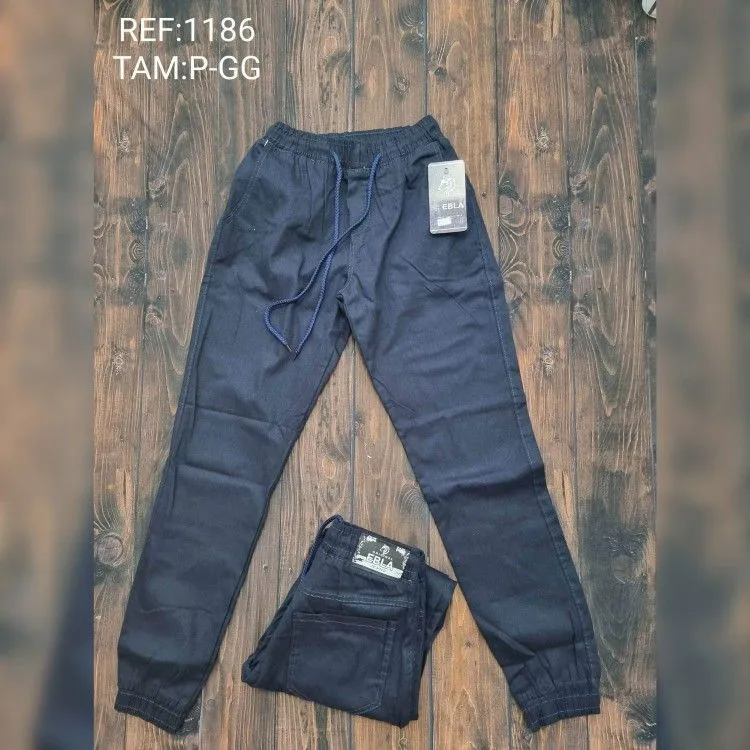 Calça jogger sarja azul marinho1186