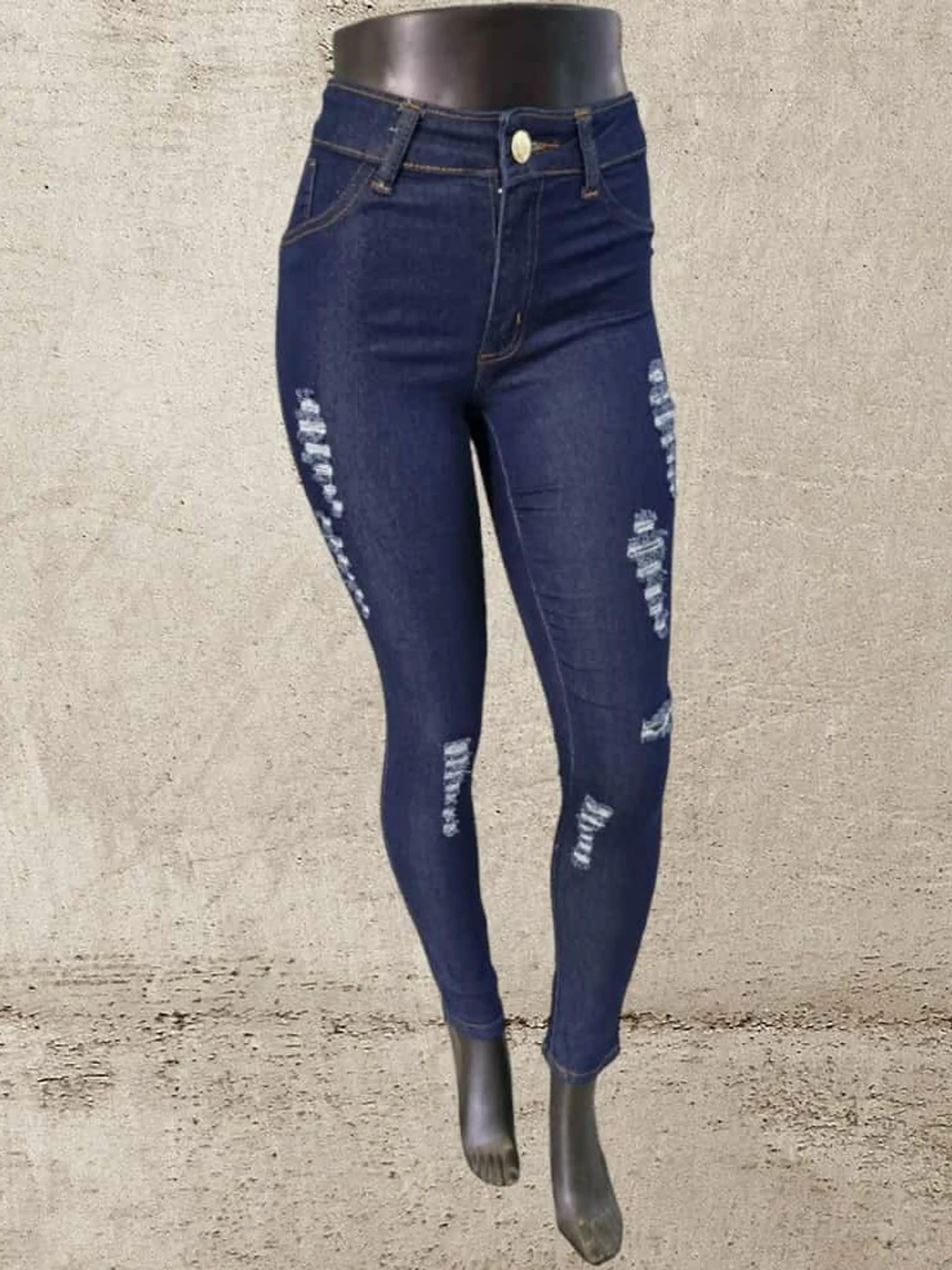 Calça jeans feminina escura 2356