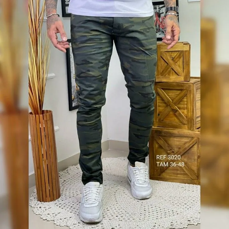 Calça camuflada masculina 3020