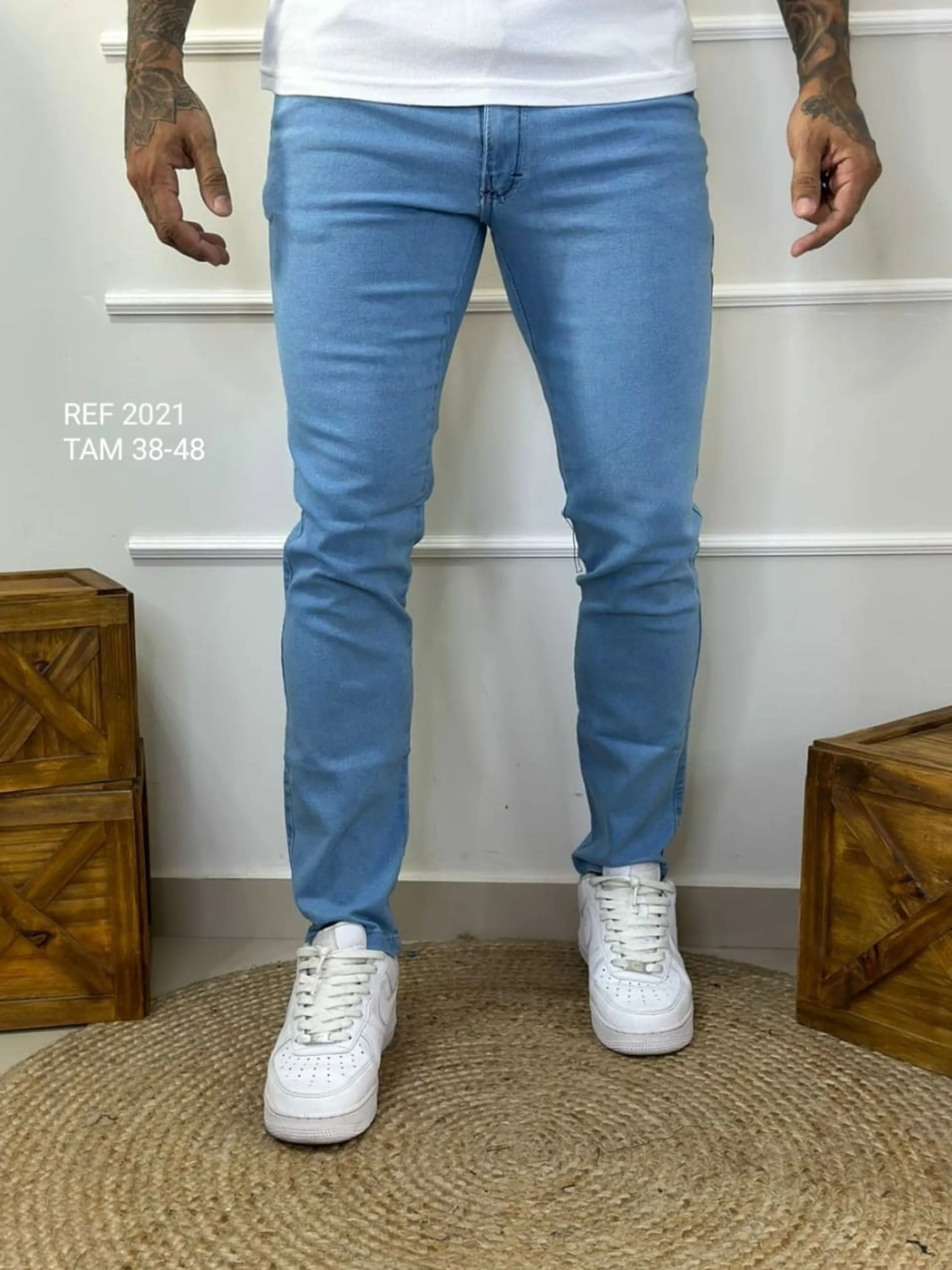 Calça jeans masculino slim 2021