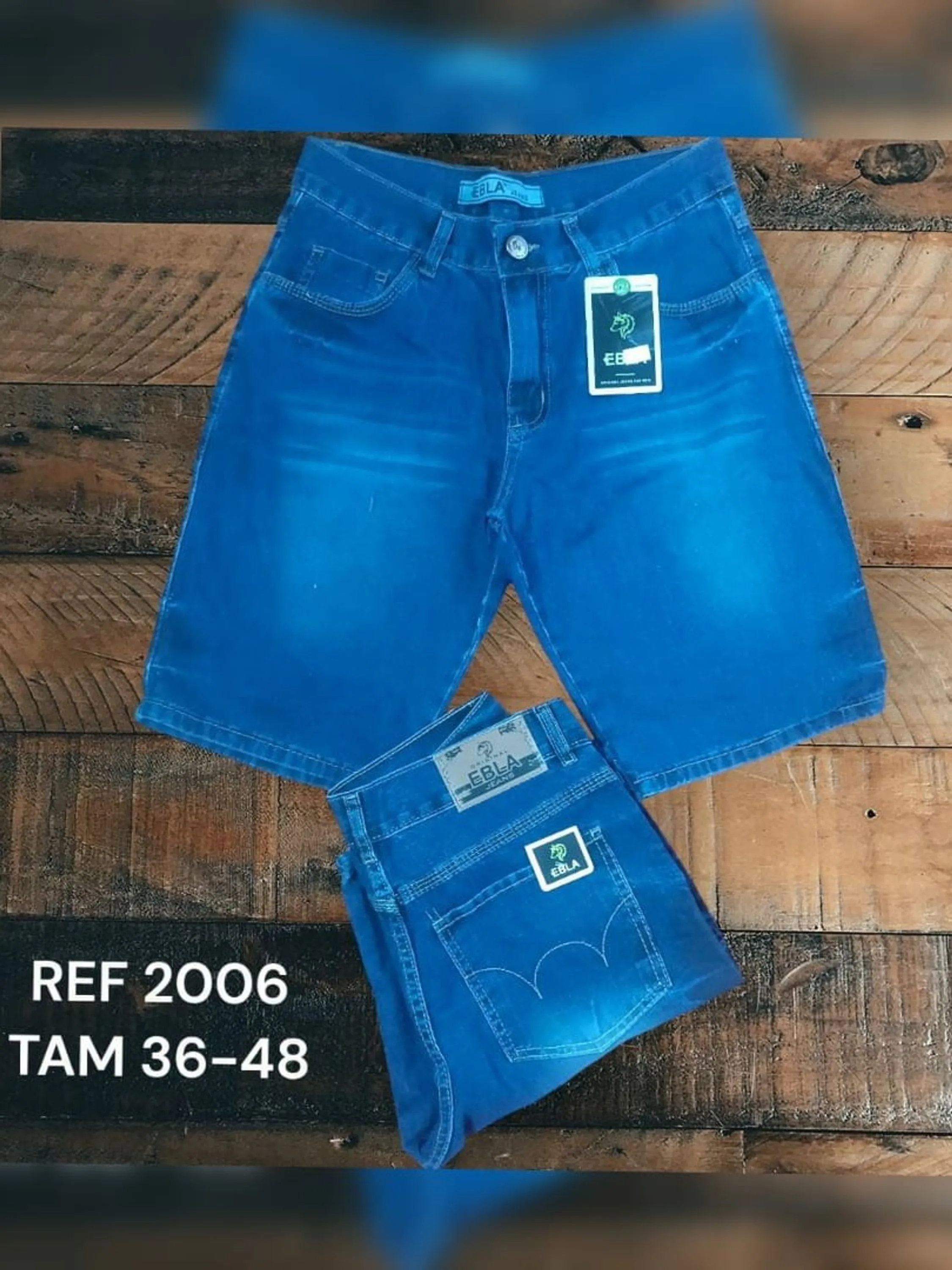 Bermuda jeans masculino lycra 2006