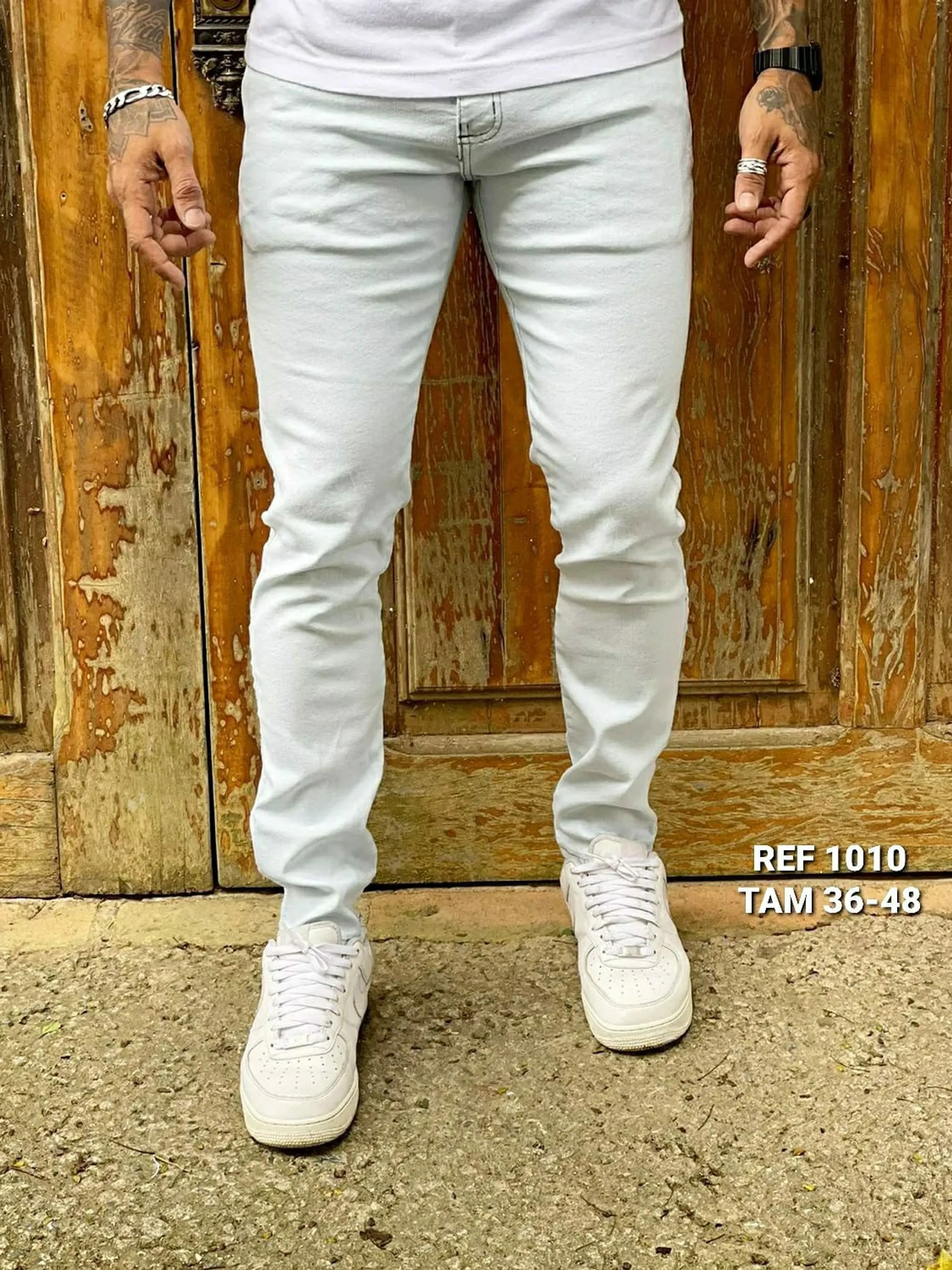 Calça jeans masculino delavê 746