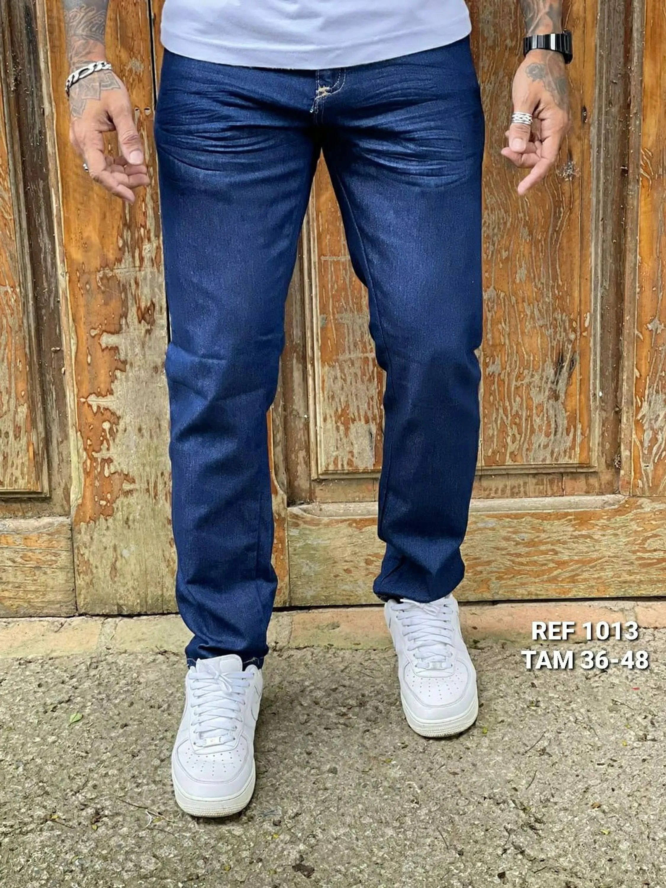 Calça jeans masculino azul jeans 2001