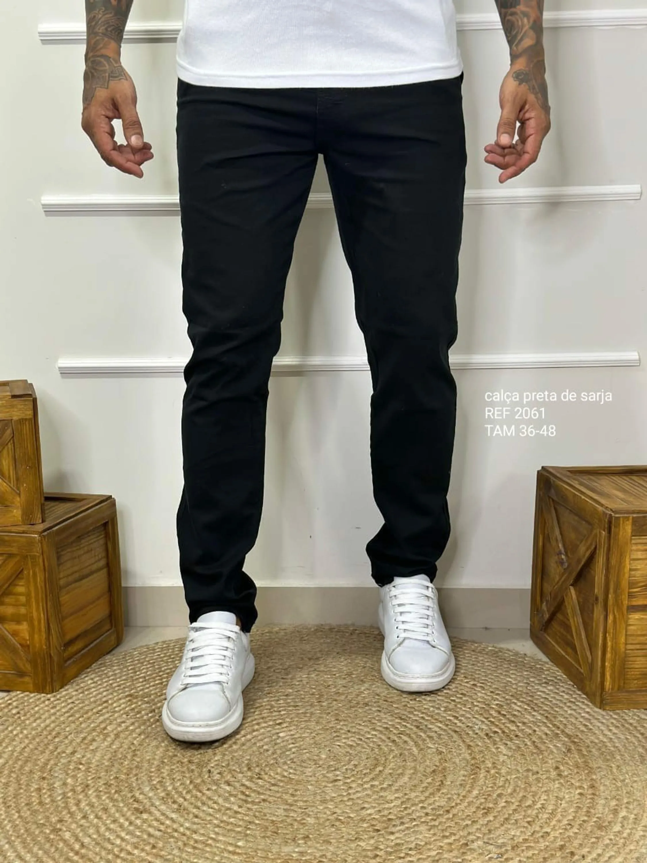 Calça masculina sarja Premium com bolso embutido 2061