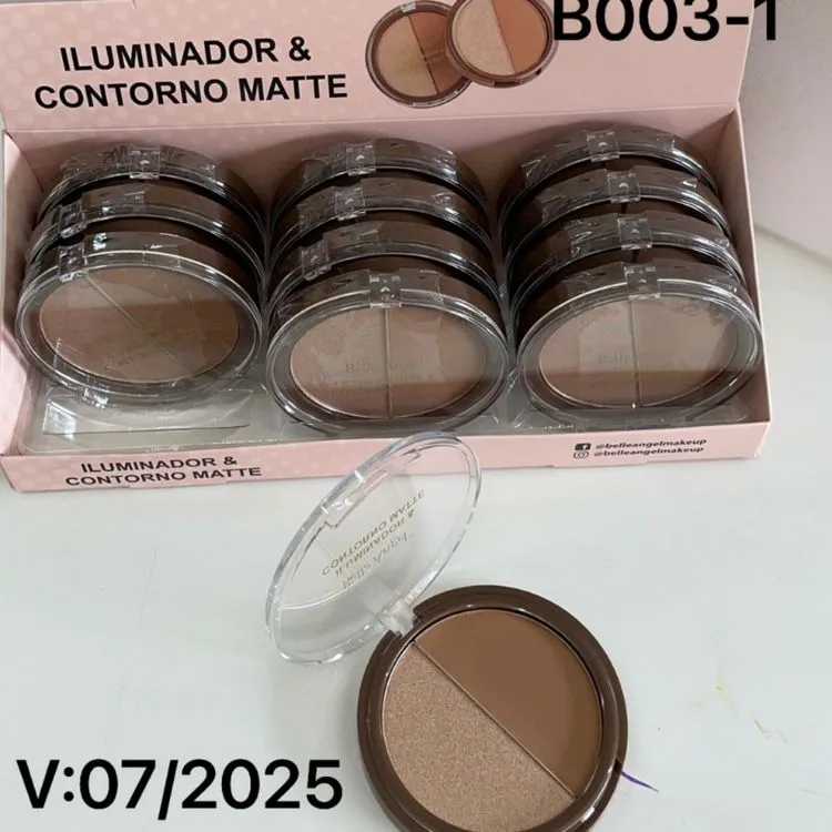 Início Alto Atacado  Belle Angel - Estojo Duo Iluminador e Contorno Facial Matte B003-1 ( 12 unidades )