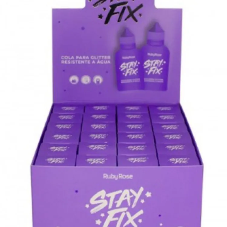 Cola para Glitter Resistente a água Stay Fix Ruby Rose Box C/24 Unidades