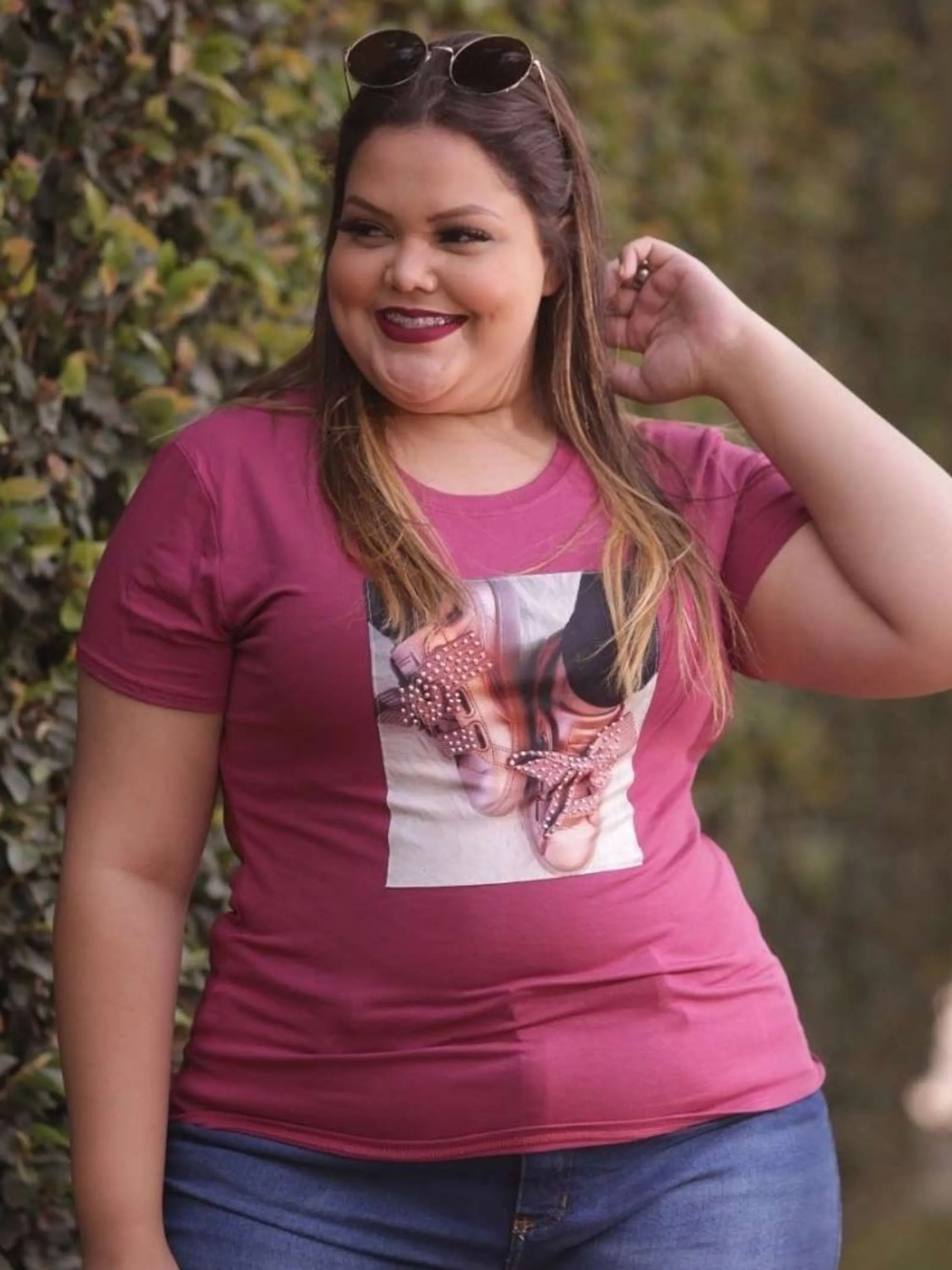 T-shirt Plus Size com Estampa