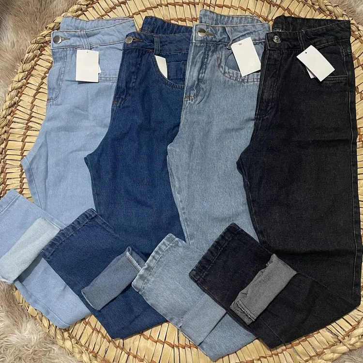 Calça jeans mom sem Lycra