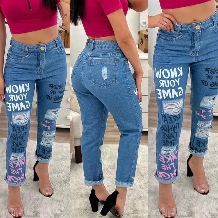 Calça Jeans Mom premium estampados