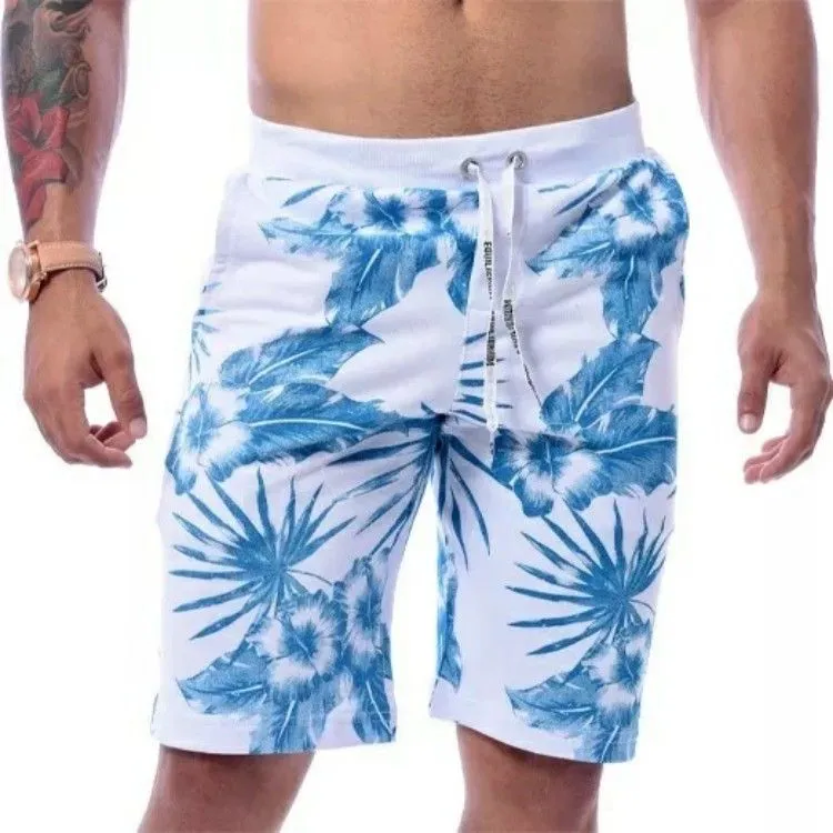 Bermuda moletom masculina branca estampa floral Equillibrium