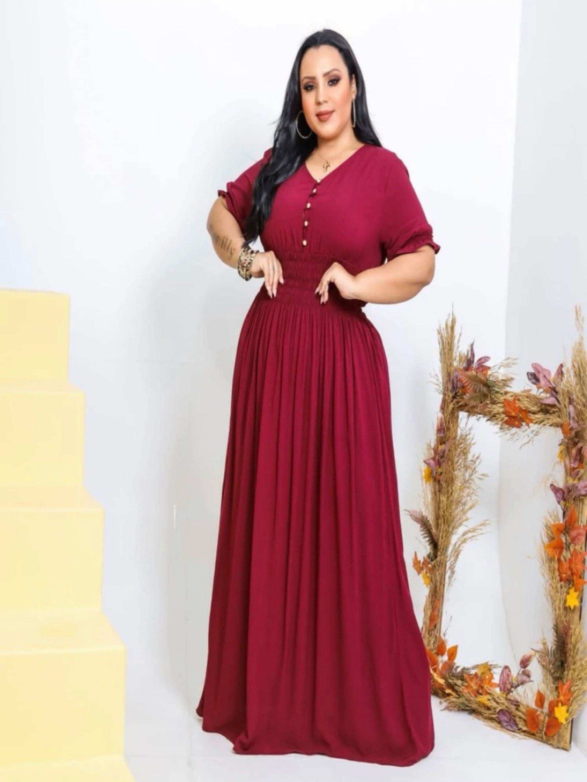 Vestido Verão Longo Plus Size/moda Evangélica (Pl03)