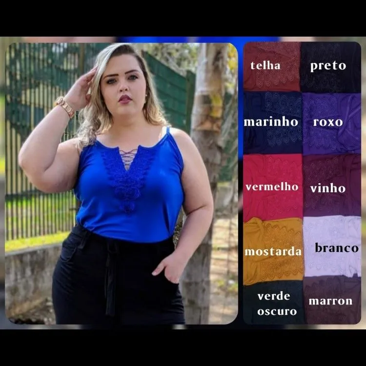 Blusinha alcinha e regata plus size