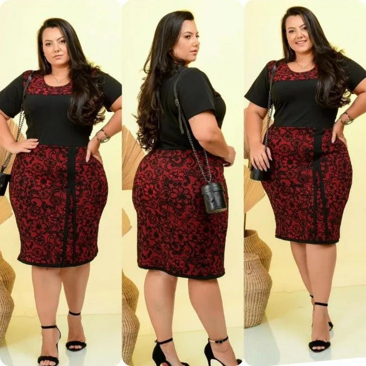 Vestido plus size rendado