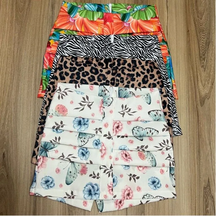 Short saia bengaline premium estampas exclusiva ref:1002