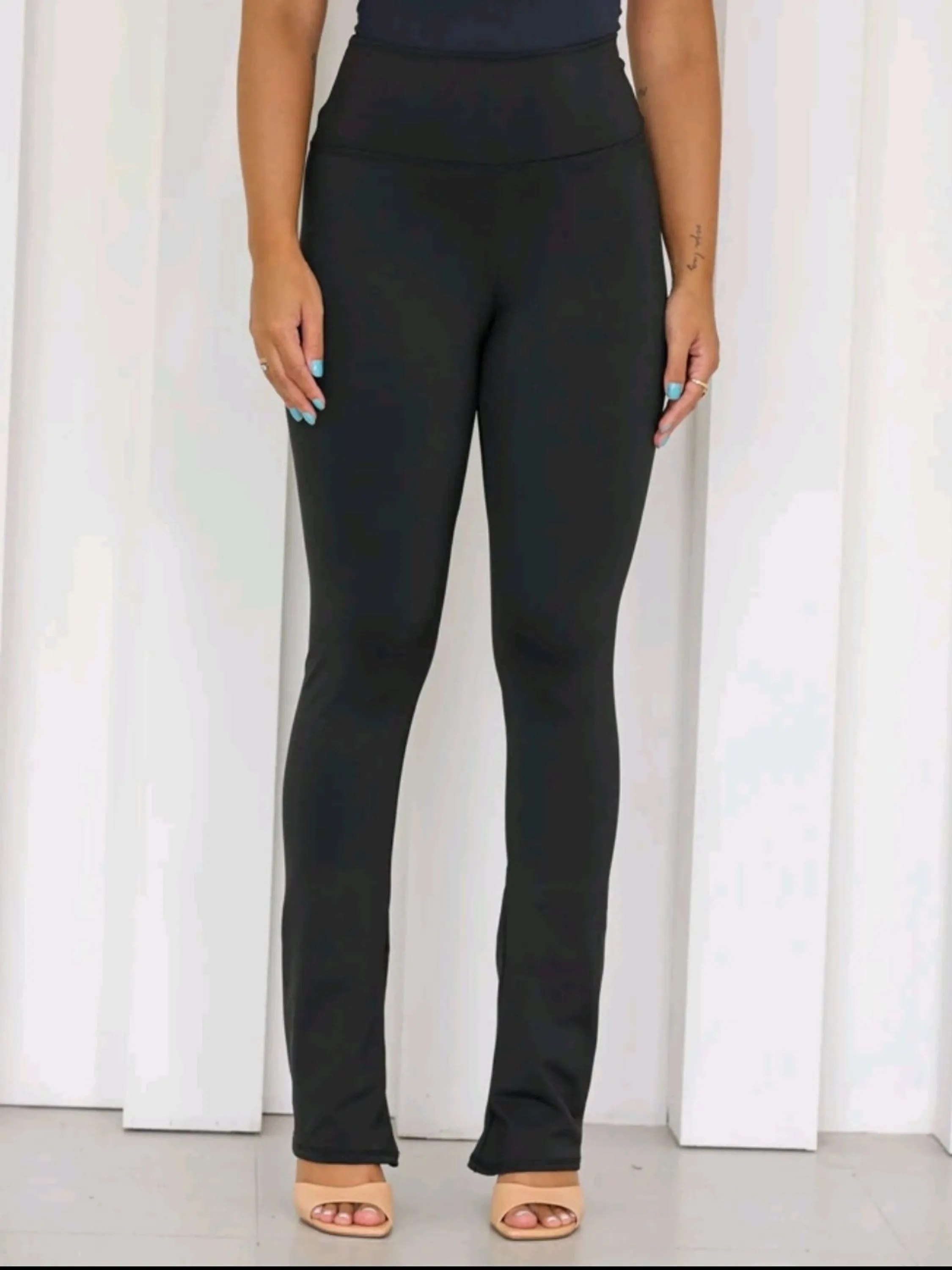 Calça Legging Flare Feminina Academia Cintura alta