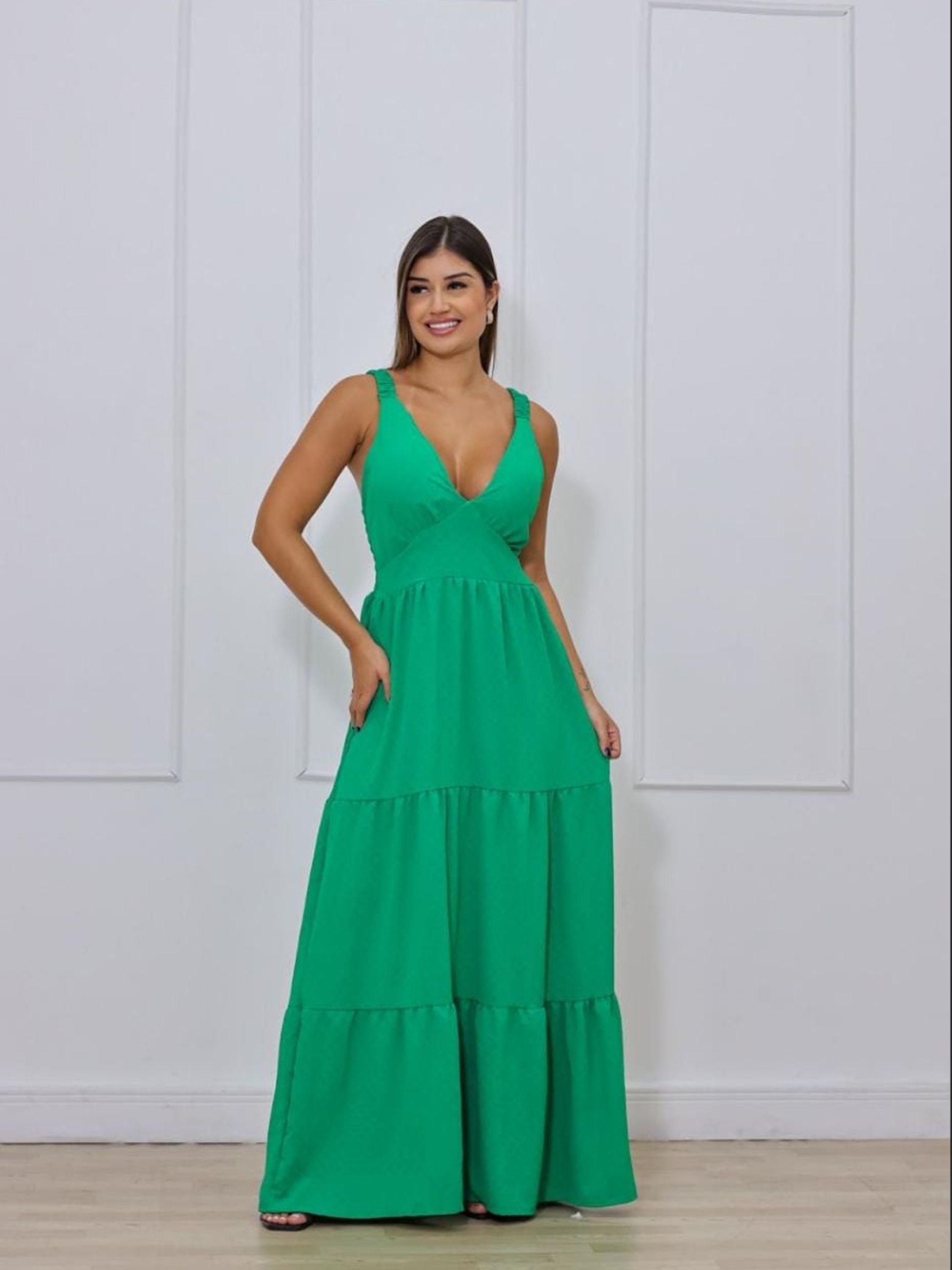 Novidades vestido duna longo