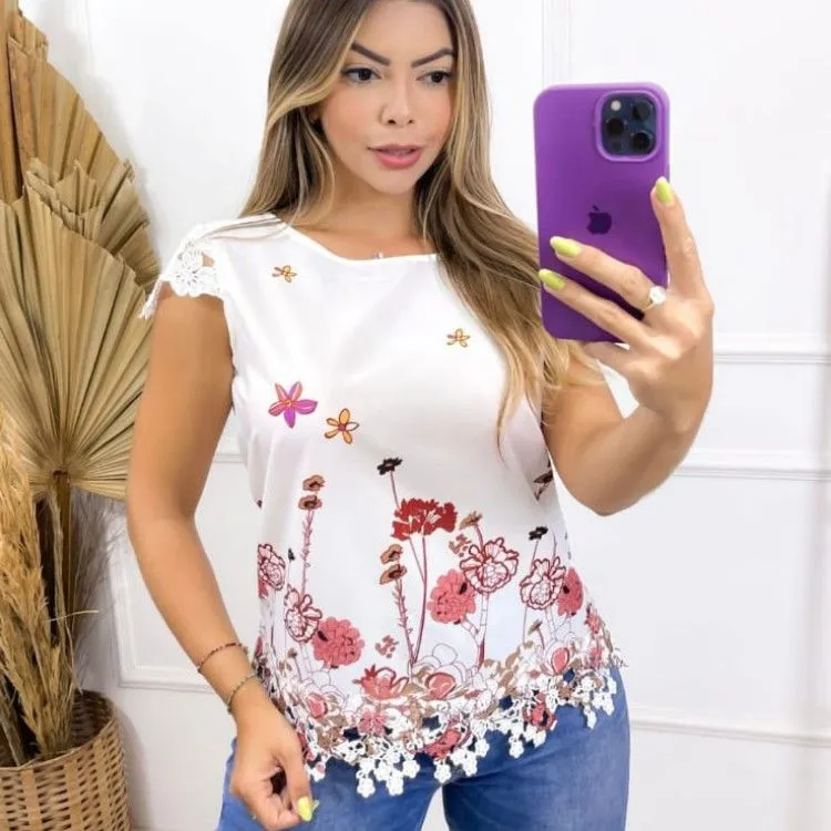 Blusa crepe com detalhe embaixo FY1850