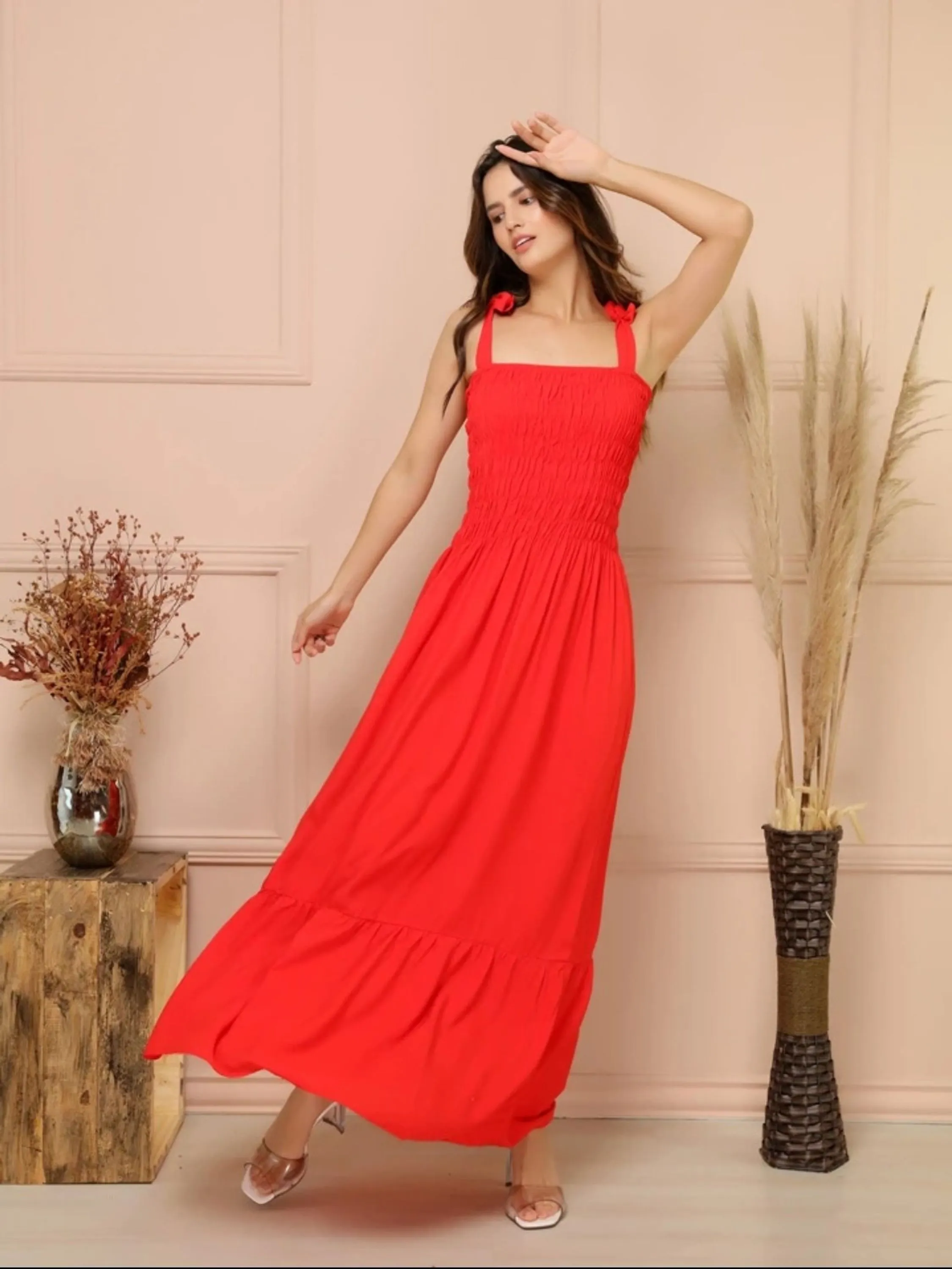 Vestido longo lastex de alça