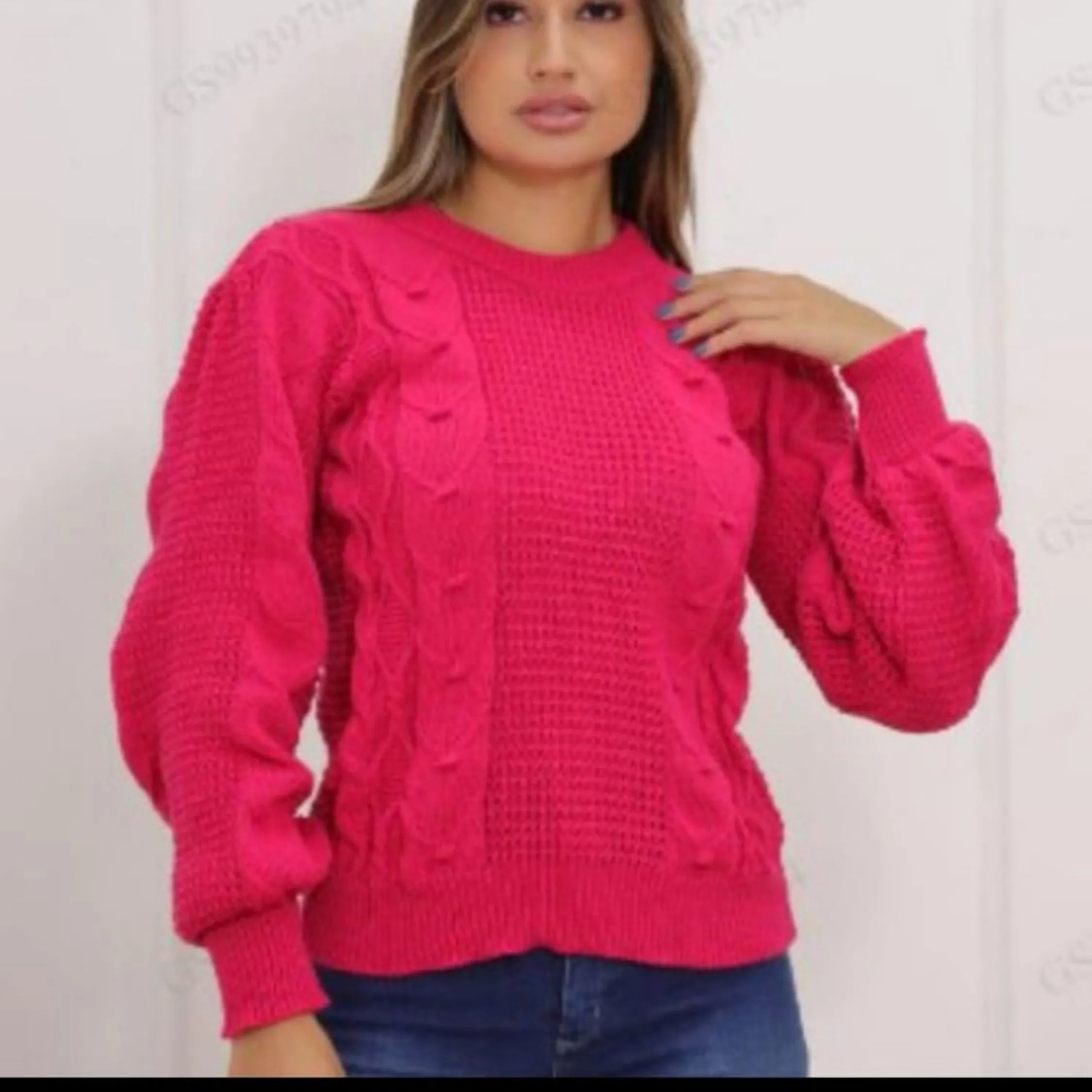 Blusa manga longa tricô modal com detalhes na frente