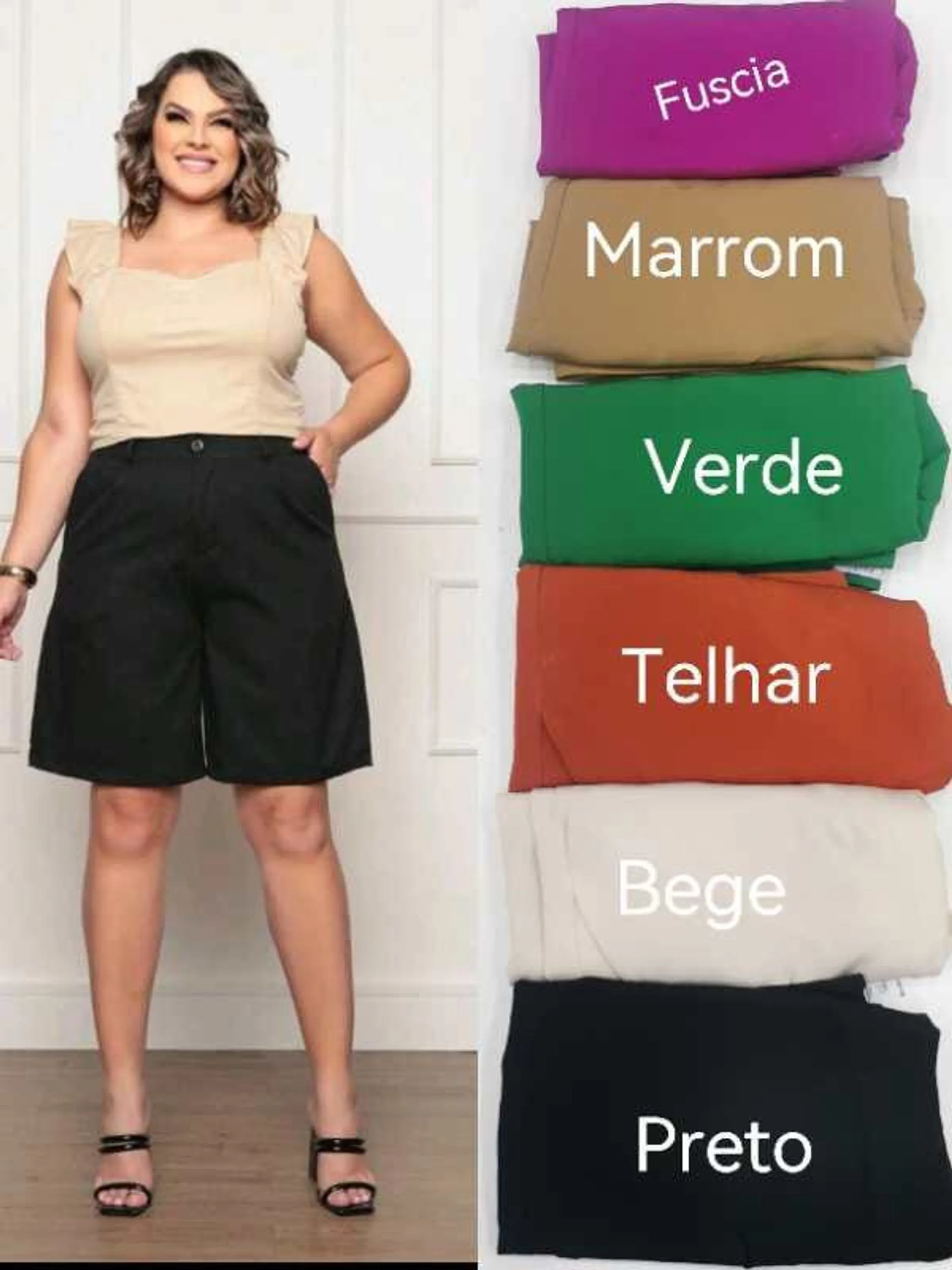 Bermuda alfaiataria plus size