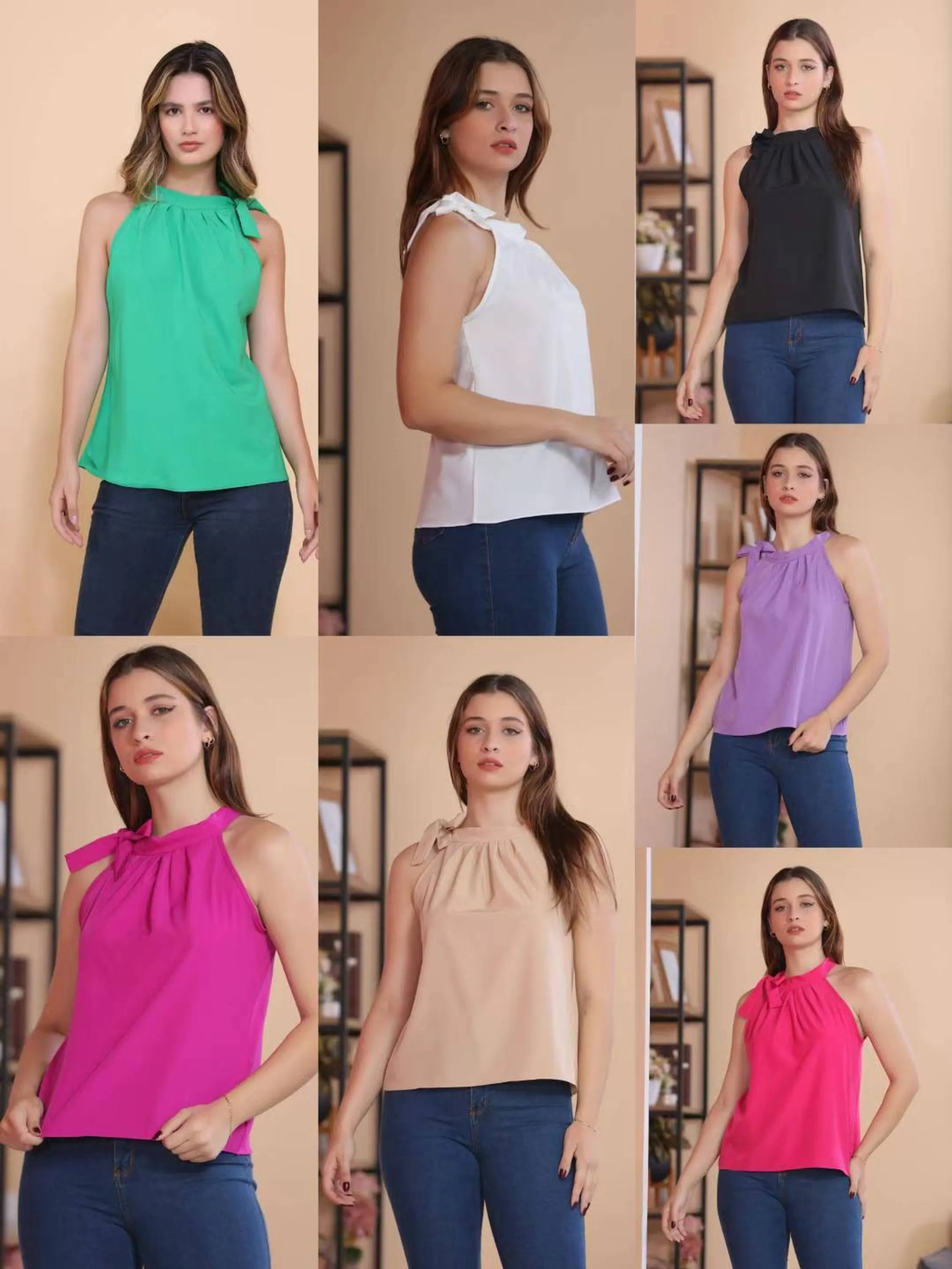 Blusa gola.plissada de amarrar