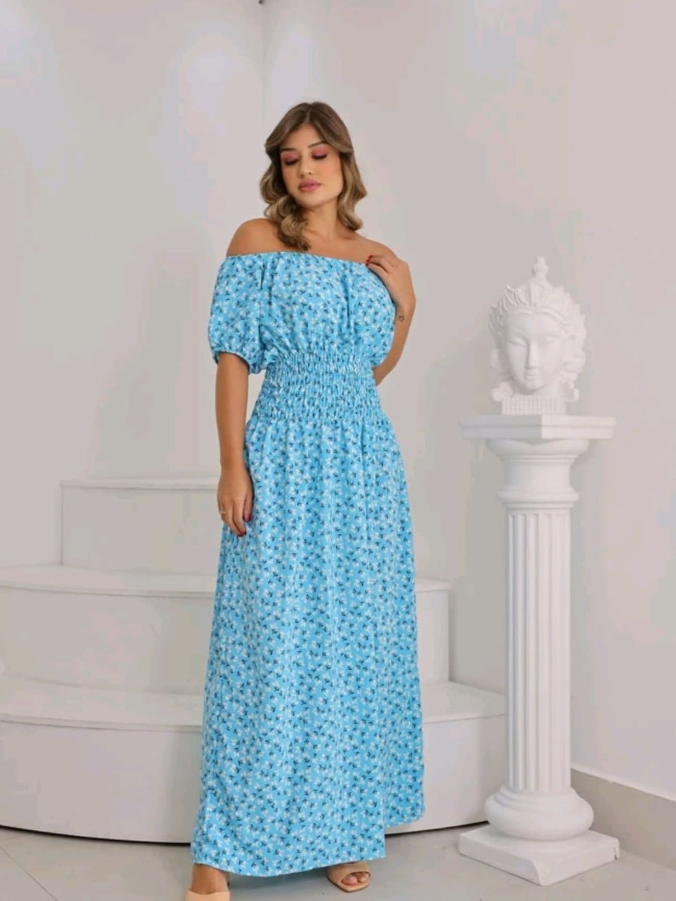 Vestido longo viscolinho