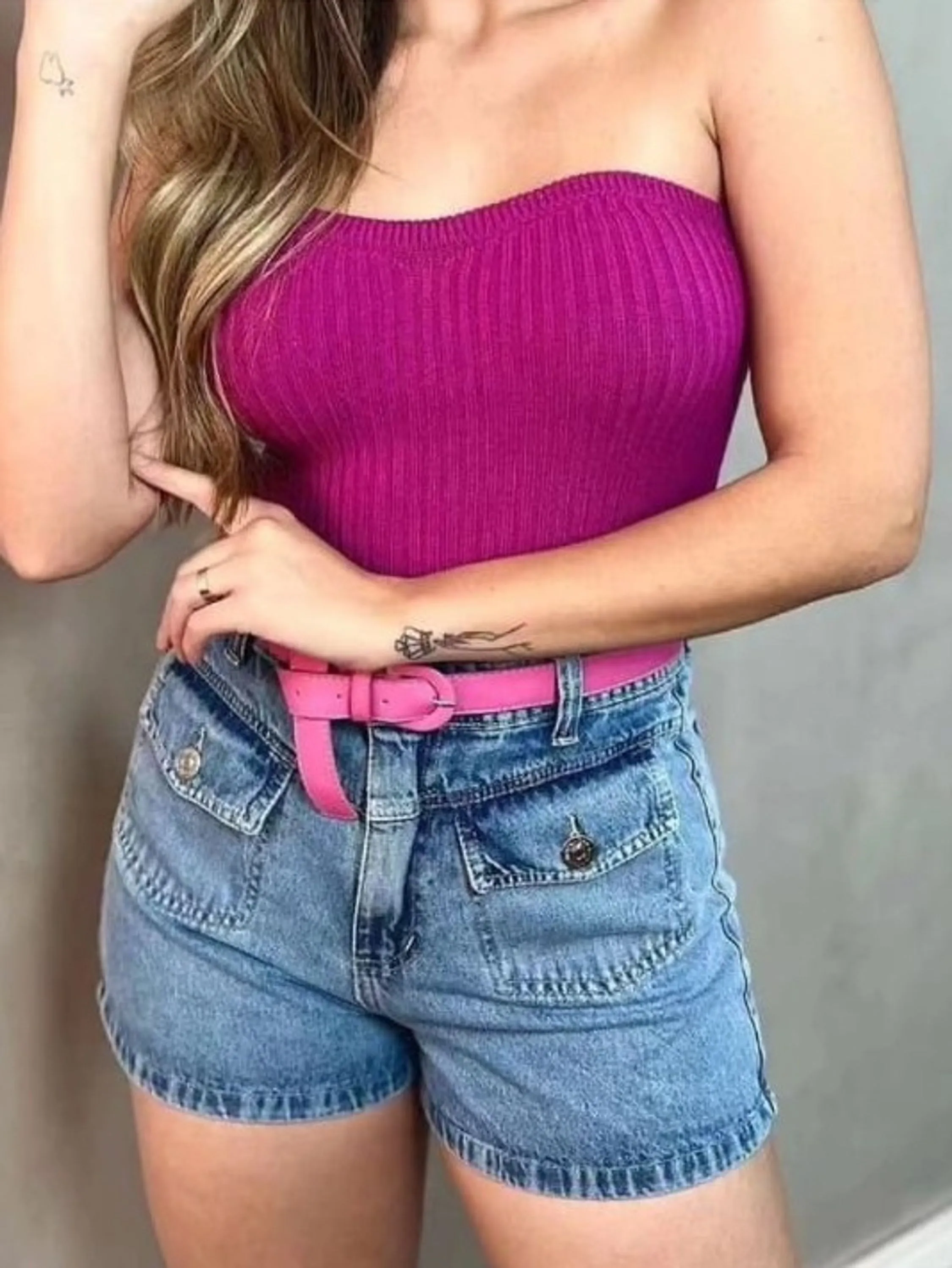 Reposição cropped tomara que caia modal