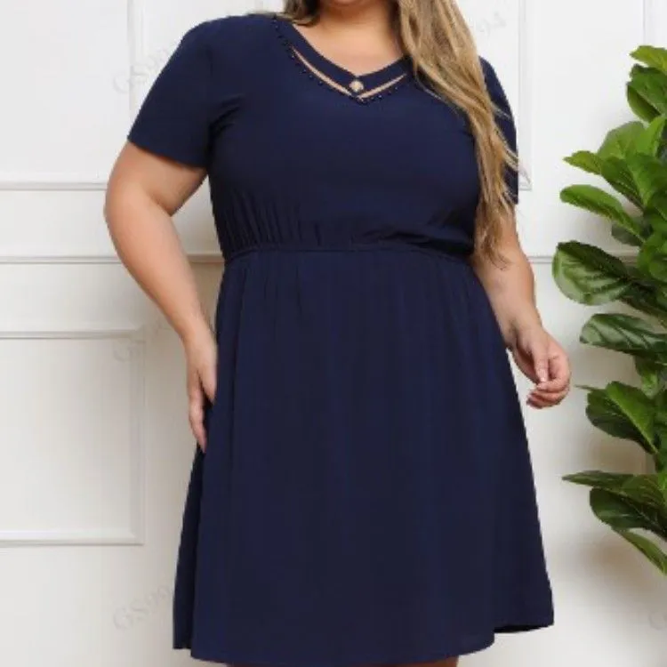 Vestido curto midi plus size SE12