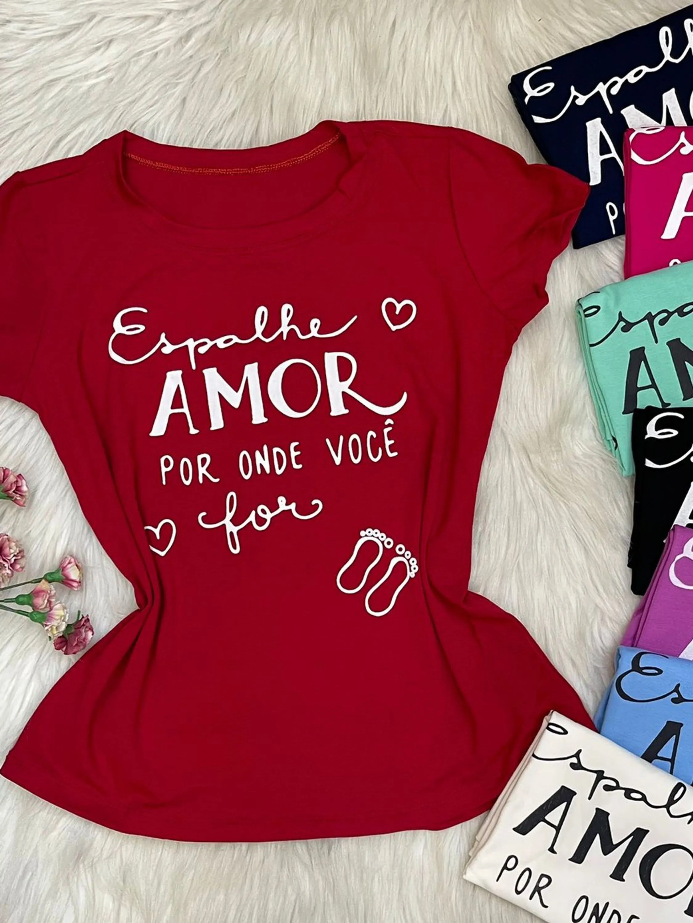 Tshirt viscolycra espalhe amor por onde for