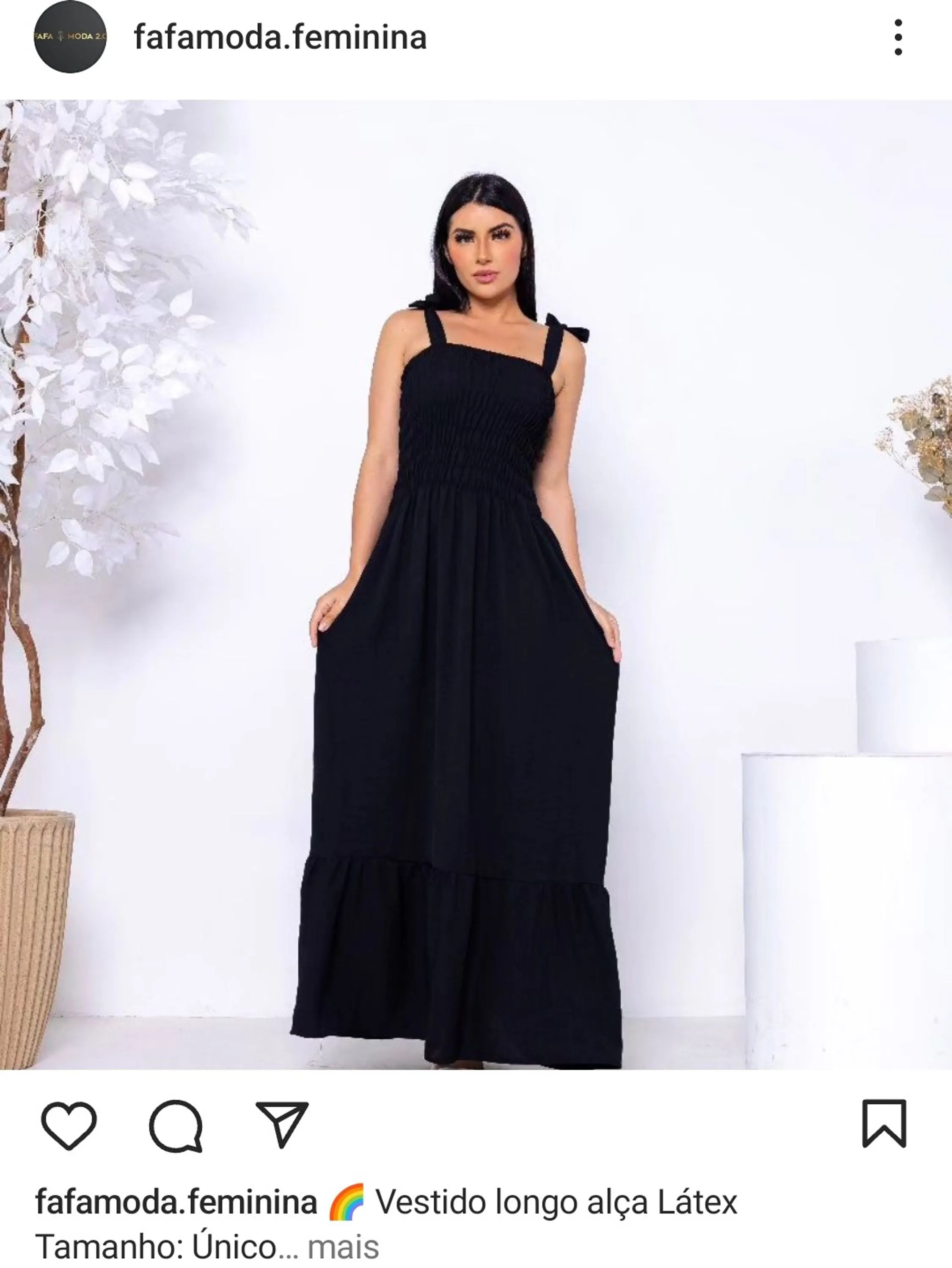 Vestido longo alça lastex