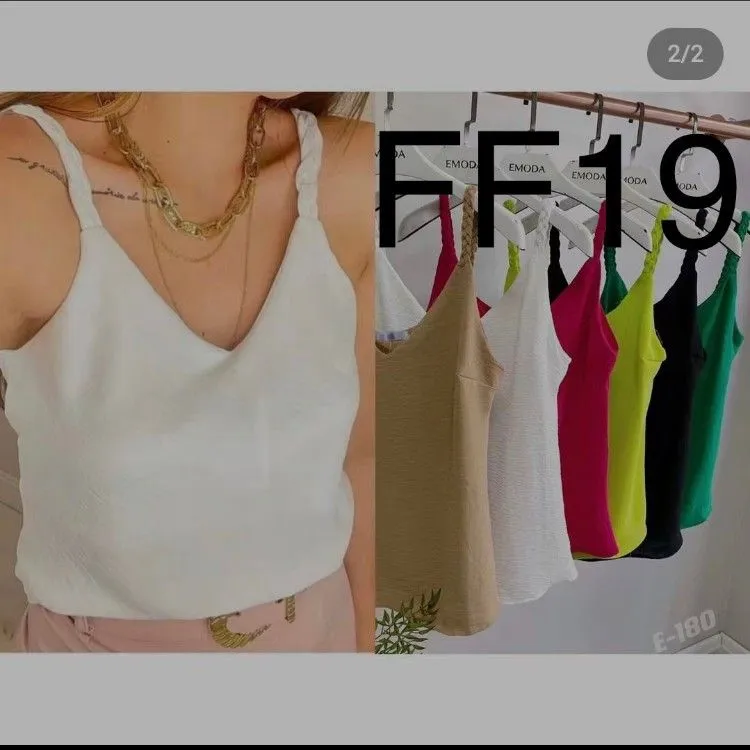 Blusa crepe alça trançada FF19