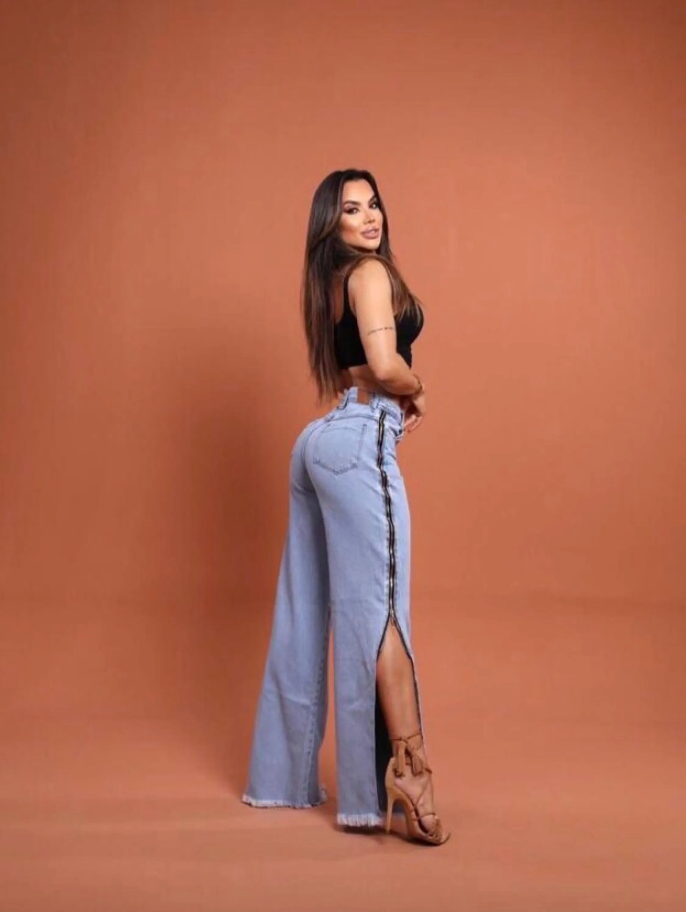 Calça wide leg