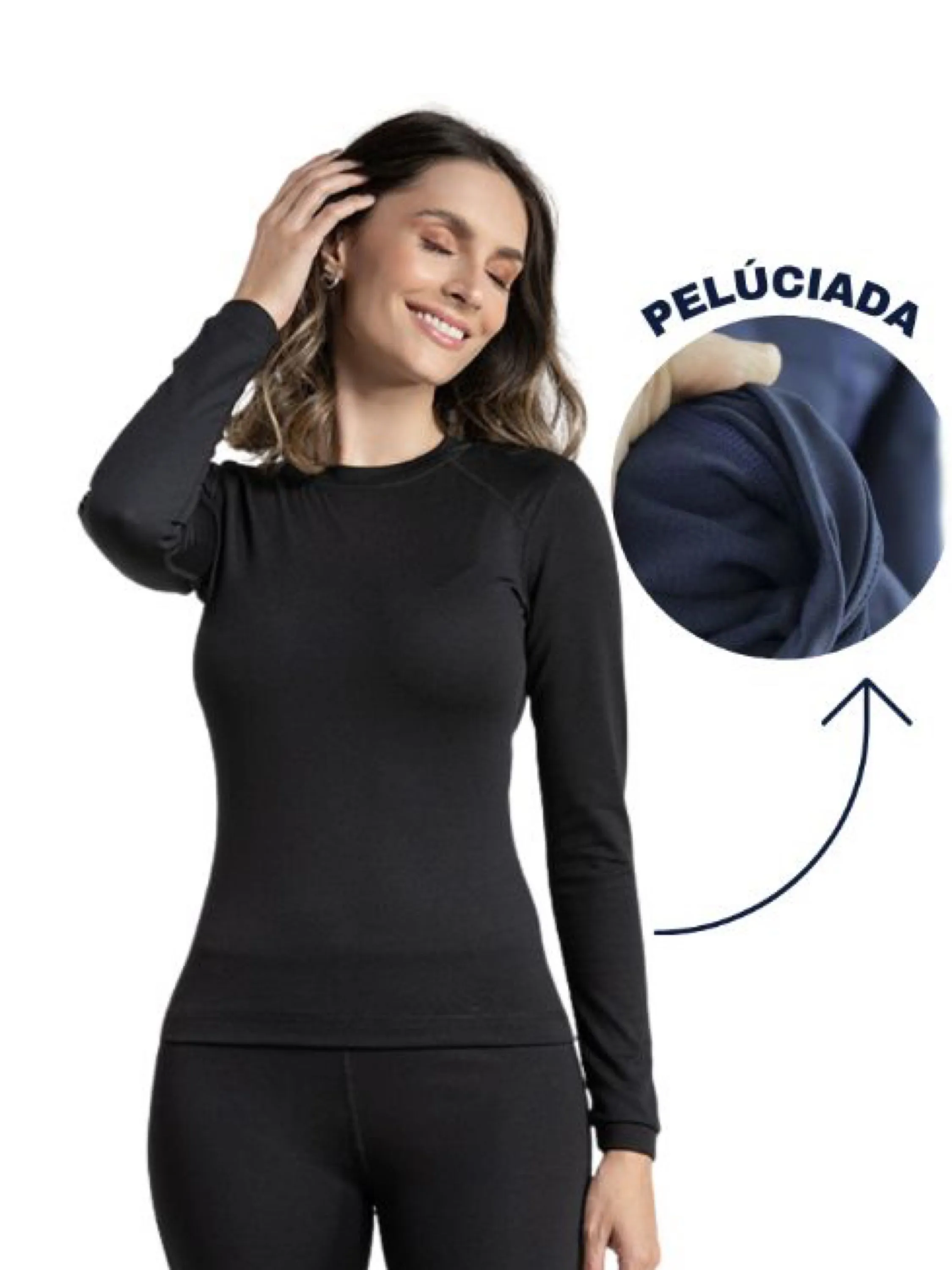 Kit 12 peças Blusa Térmica Feminina Segunda Pele  Inverno Frio (Cor perto )